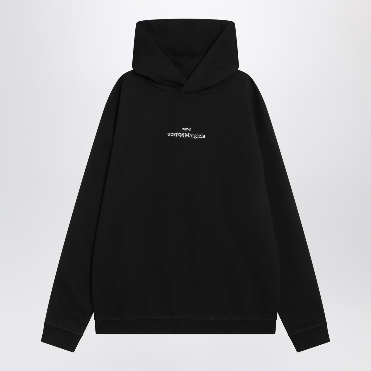Maison Margiela Black hoodie with reversed logo Maison Margiela