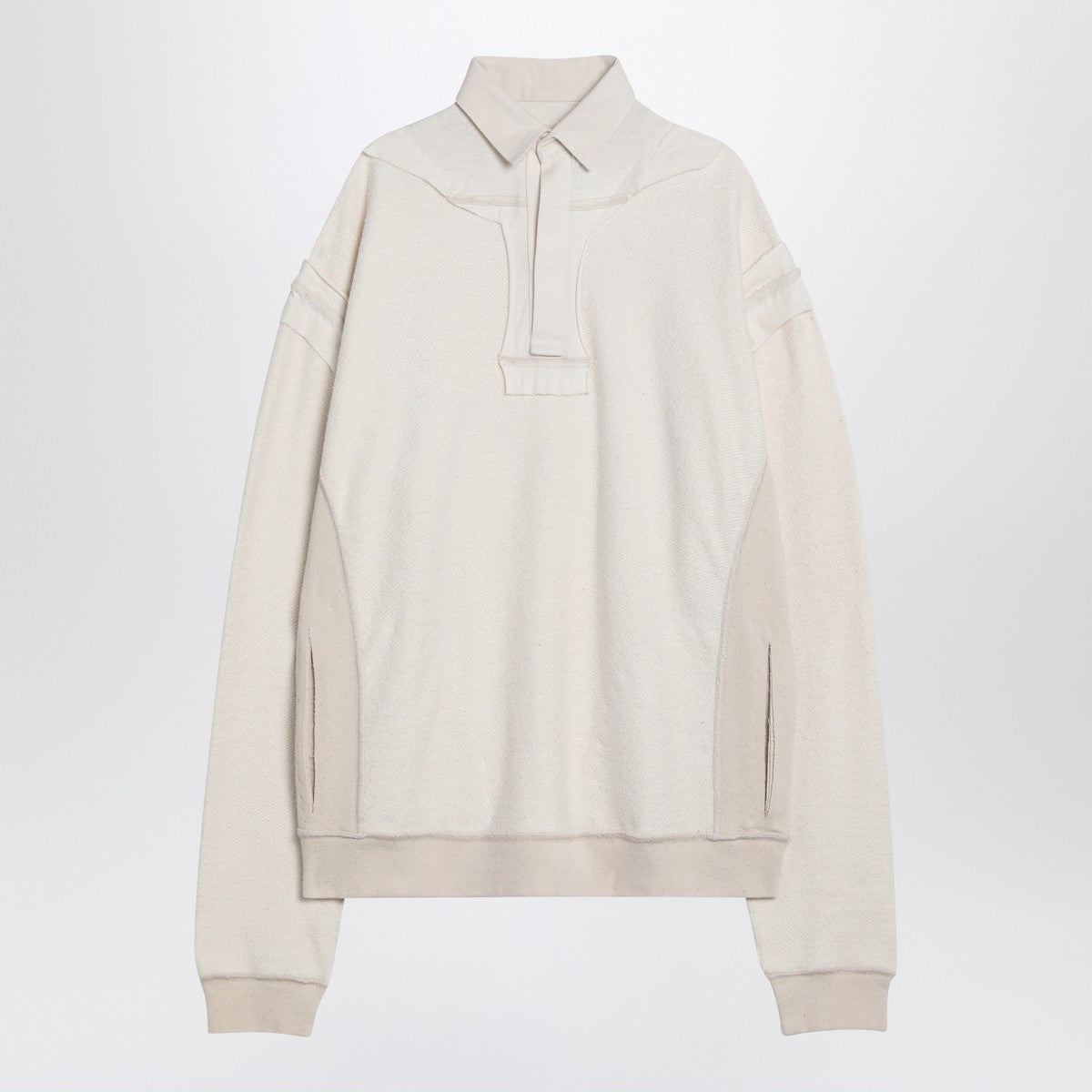 Maison Margiela Distressed-effect ecru sweatshirt Maison Margiela