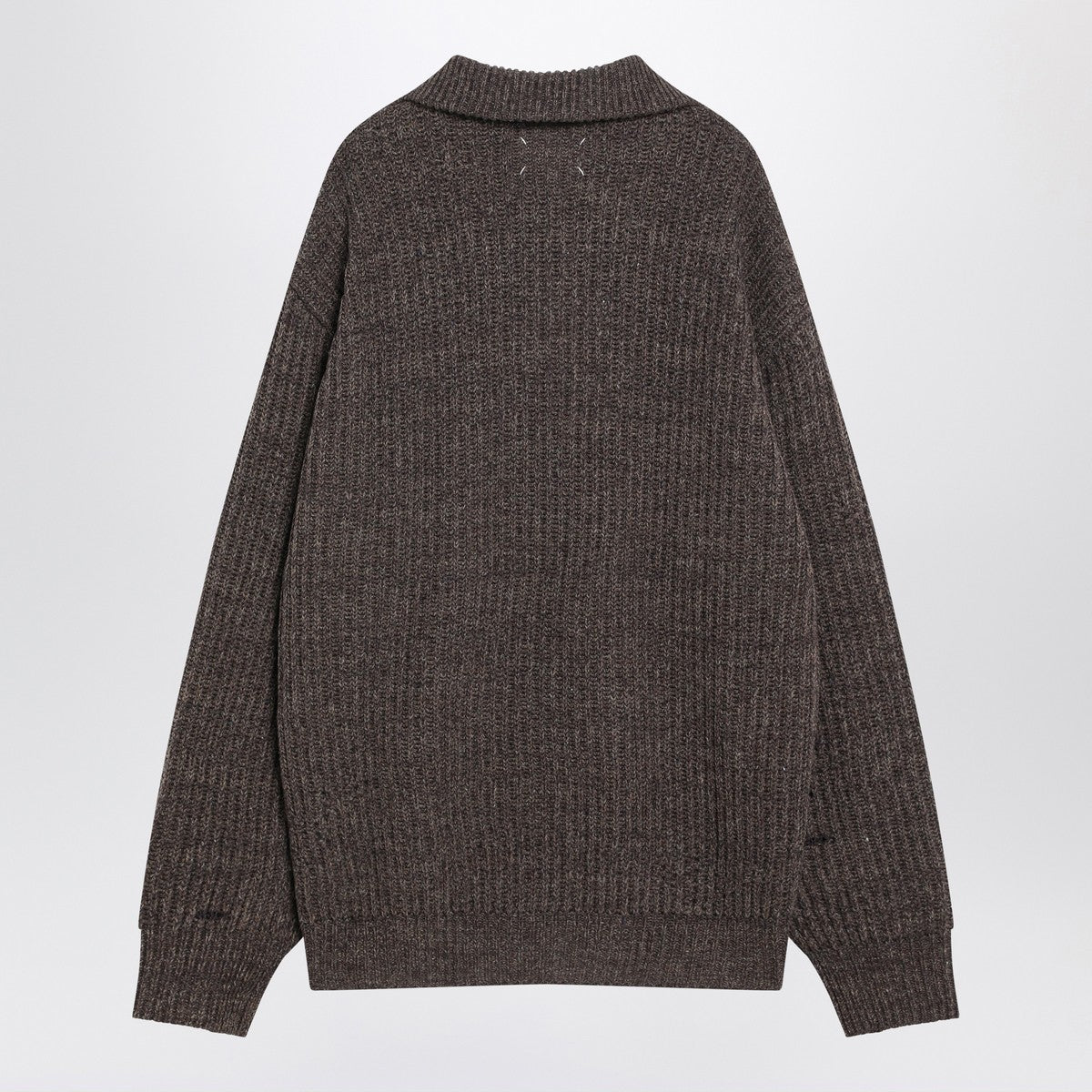 Maison Margiela Brown wool sweater with zip Maison Margiela