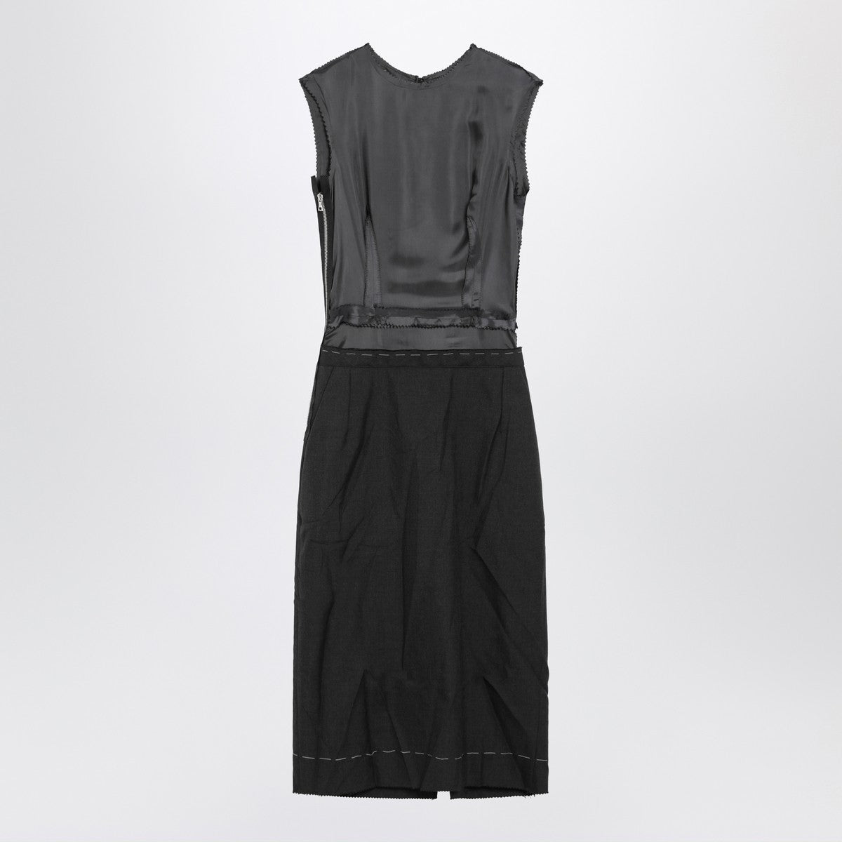 Maison Margiela Grey mélange sleeveless dress Maison Margiela