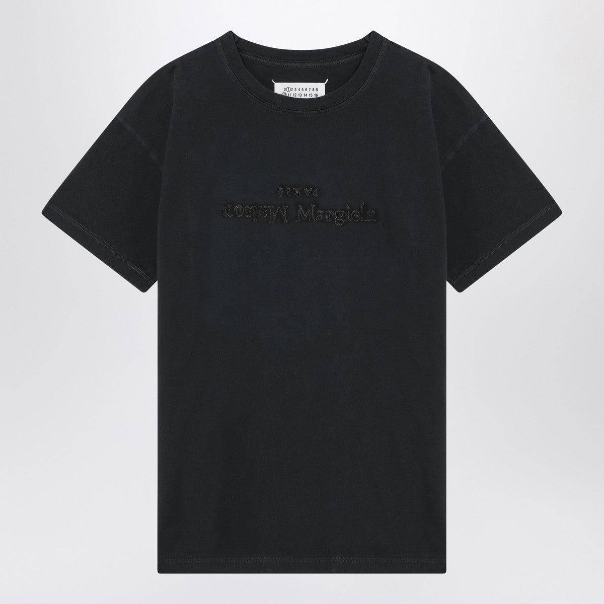 Maison Margiela Washed black T-shirt with embroidered logo Maison Margiela