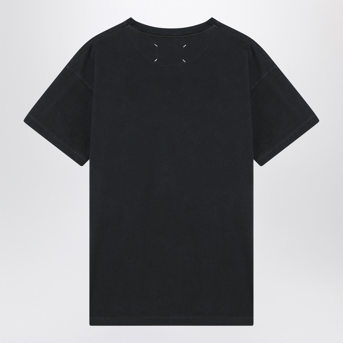 Maison Margiela Washed black T-shirt with embroidered logo Maison Margiela
