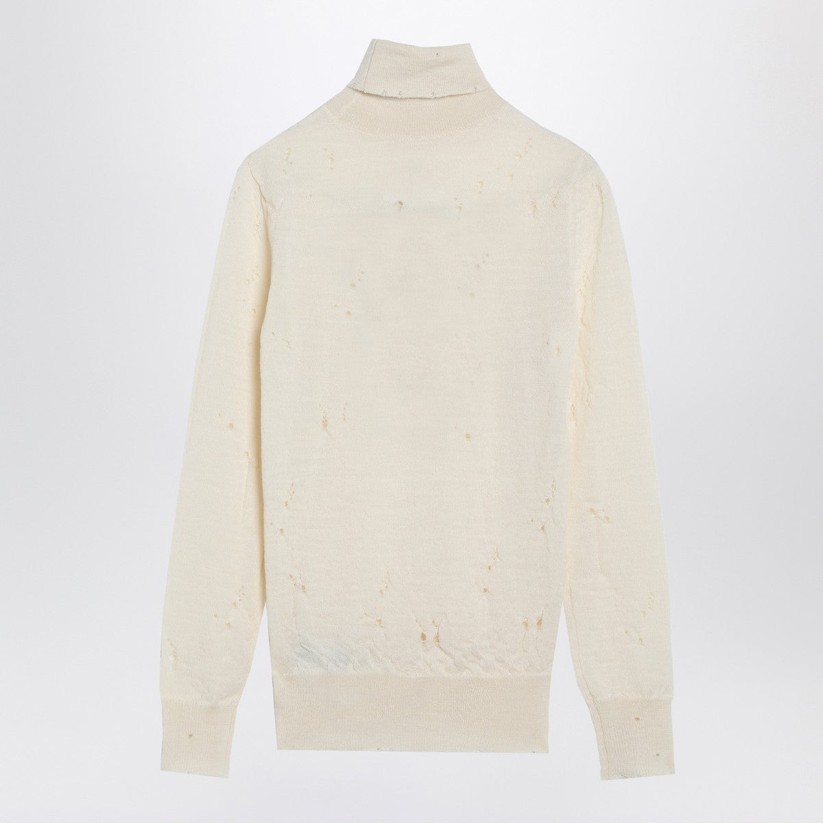 MM6 Maison Margiela Distressed turtleneck sweater with Numeric Signature MM6 Maison Margiela