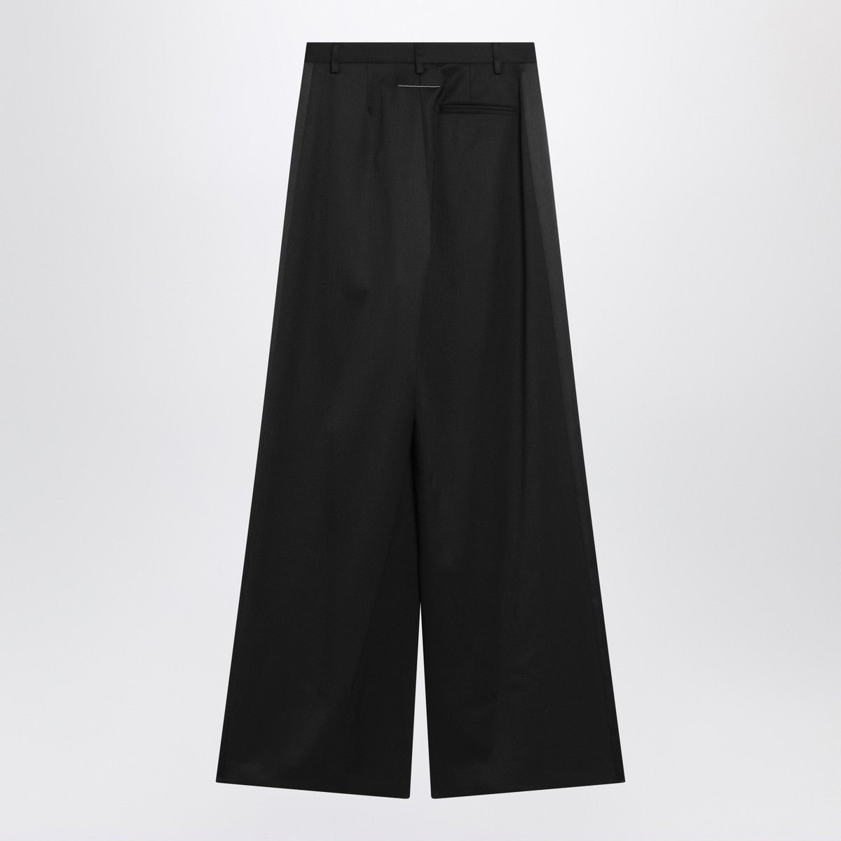 MM6 Maison Margiela Black satin palazzo pants