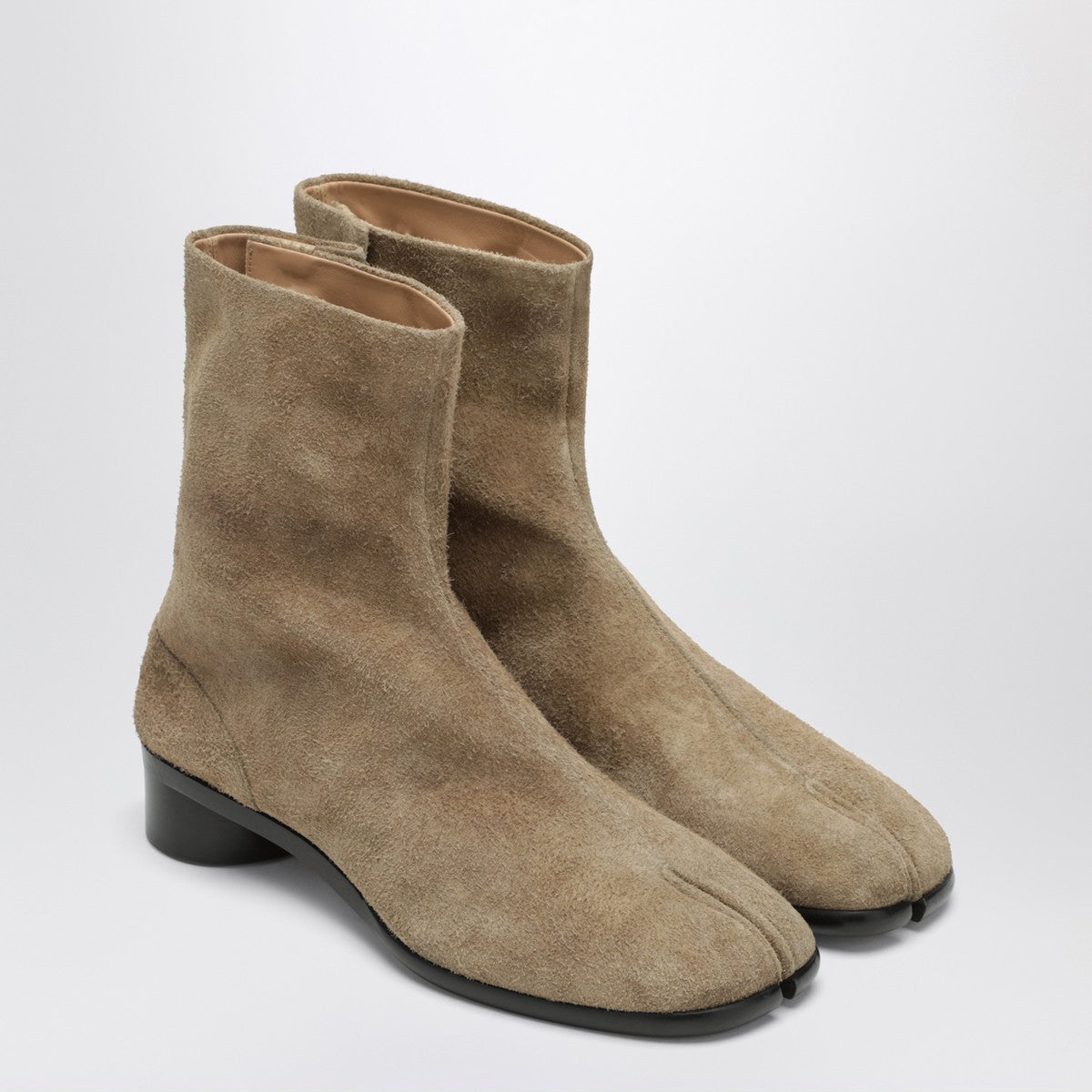 Maison Margiela Beige suede Tabi ankle boots Maison Margiela