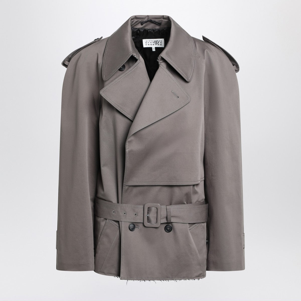 MM6 Maison Margiela Short double-breasted grey trench coat MM6 Maison Margiela