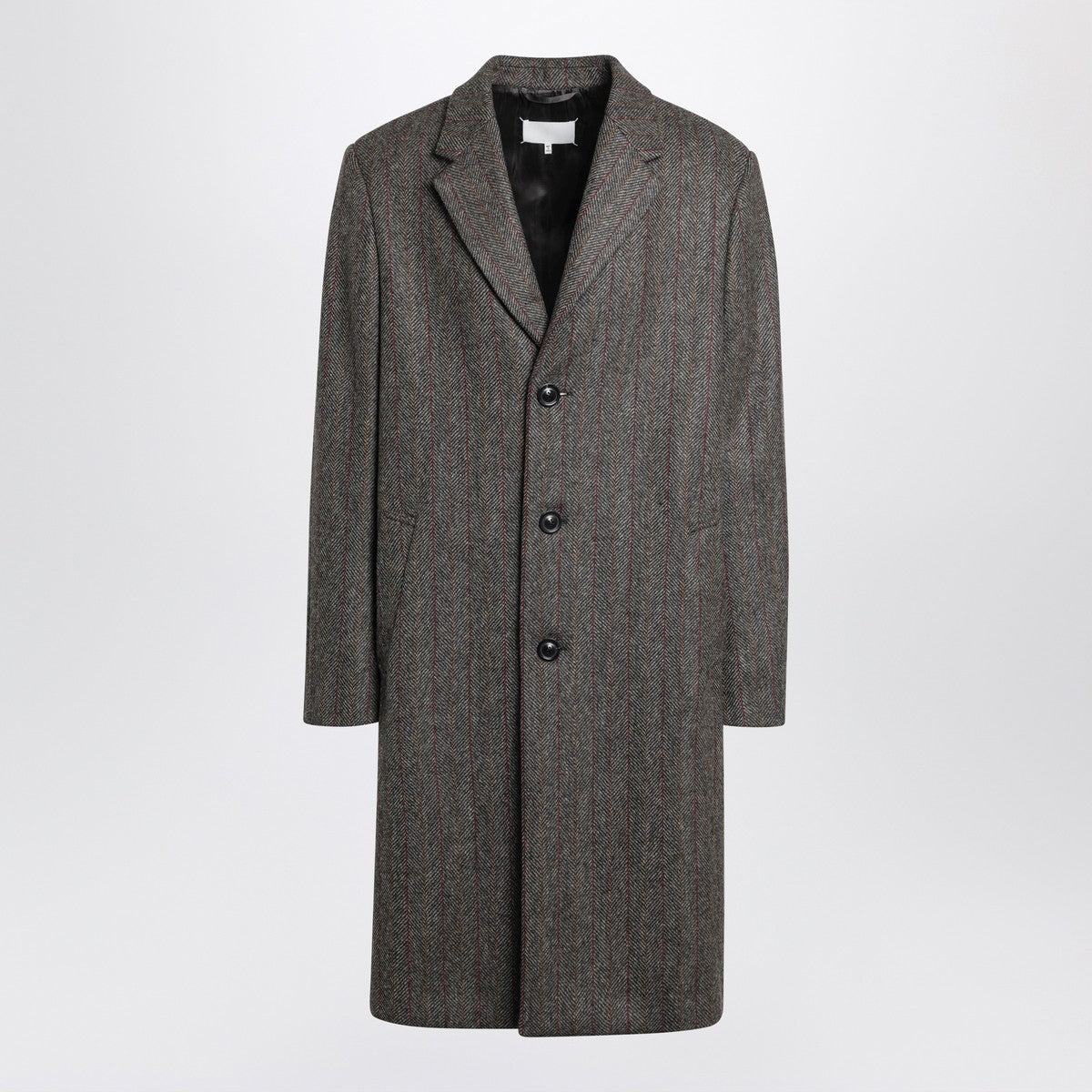 Maison Margiela Brown single-breasted herringbone coat Maison Margiela