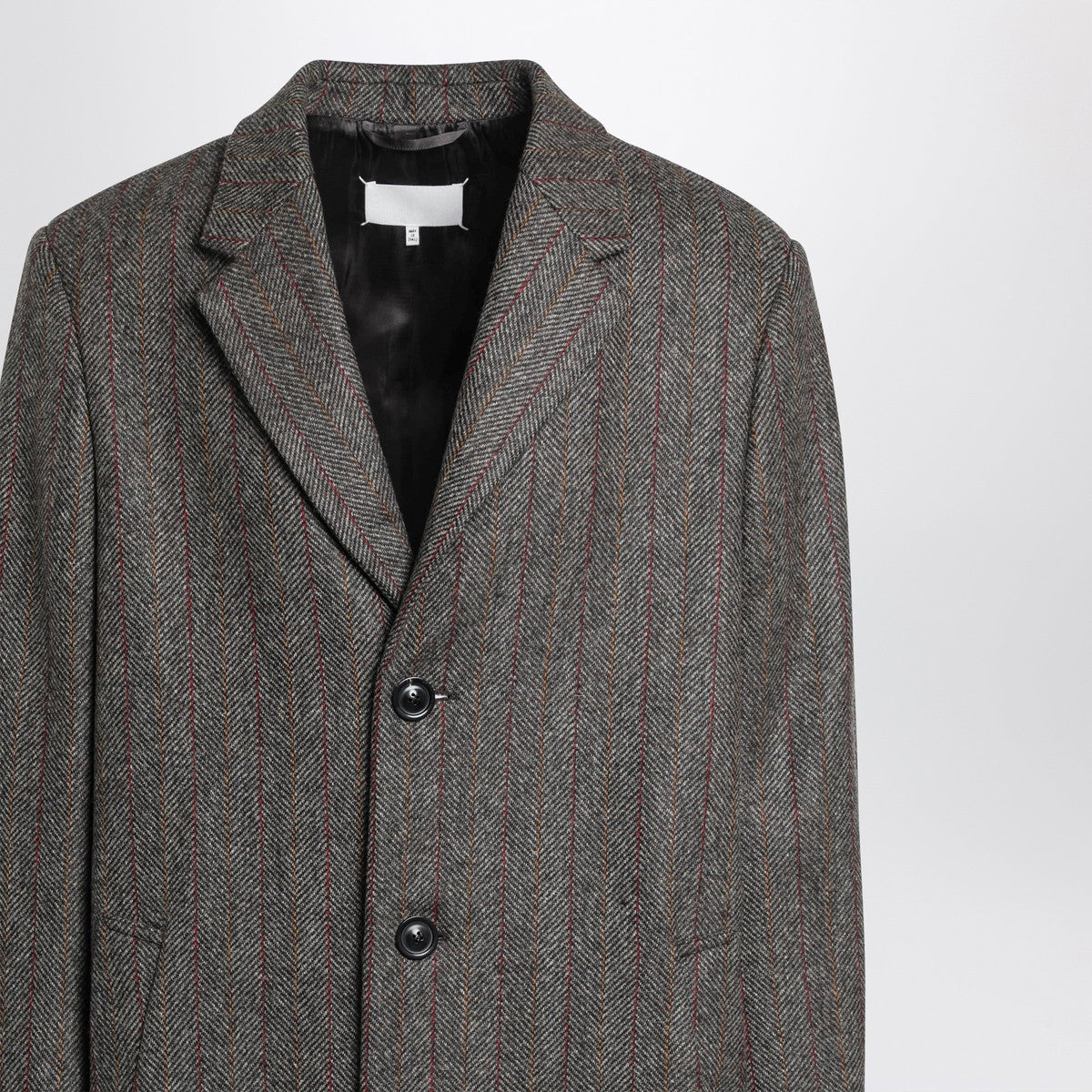 Maison Margiela Brown single-breasted herringbone coat Maison Margiela