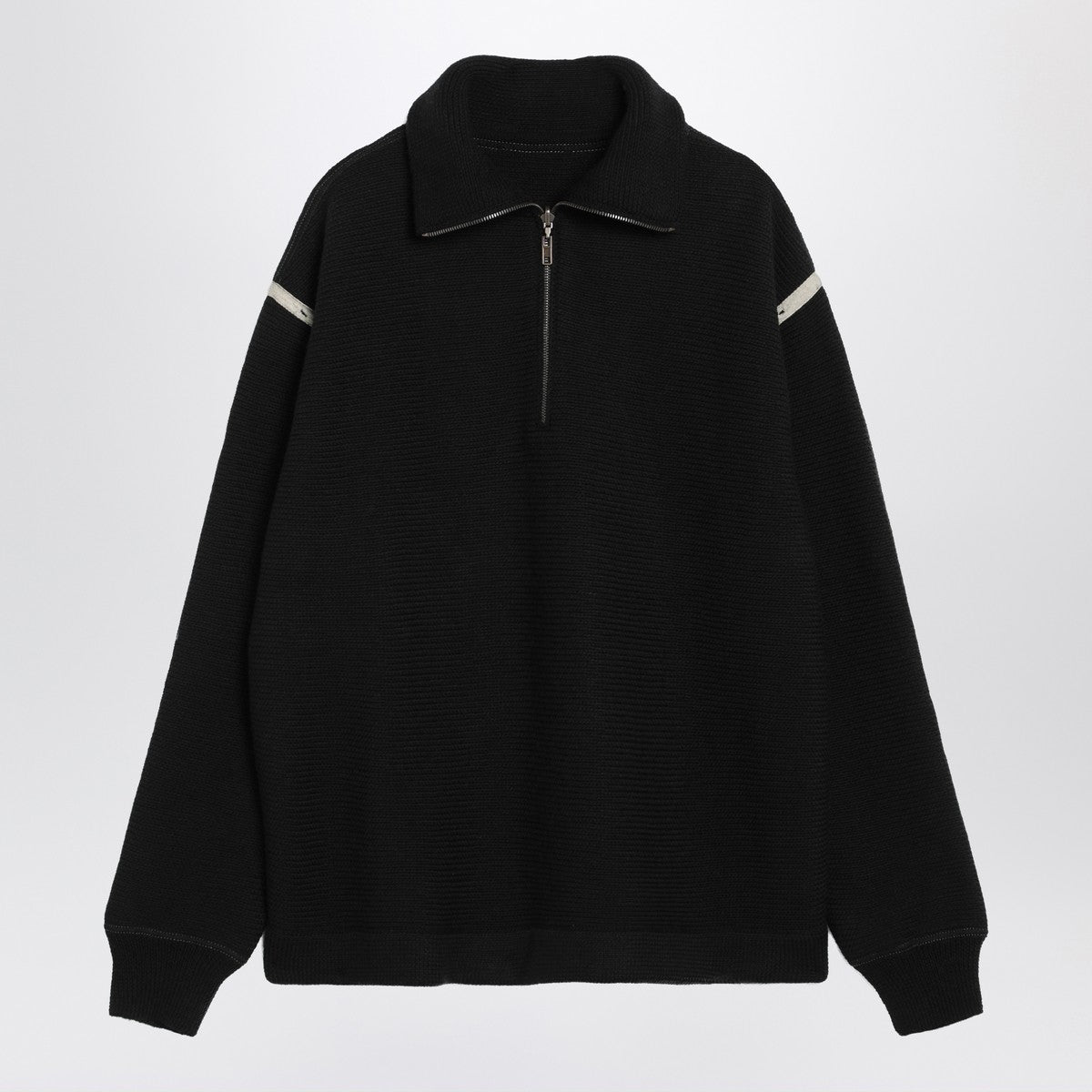 Maison Margiela Black wool half-zip sweater Maison Margiela