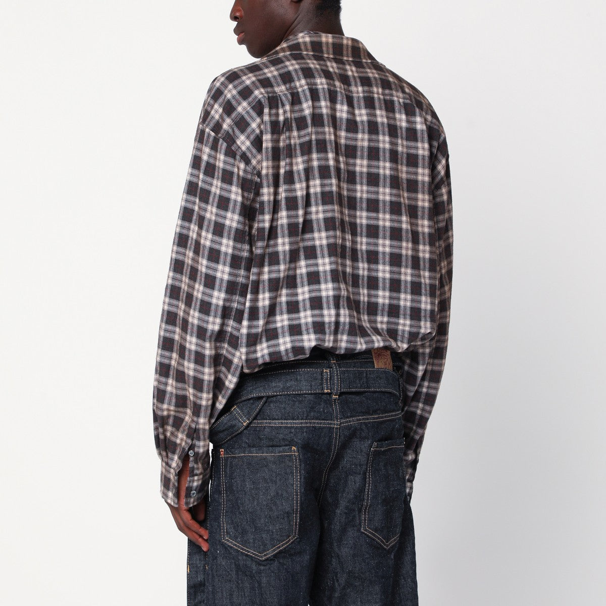 Magliano X D2 Charcoal cotton checked shirt Magliano X D2
