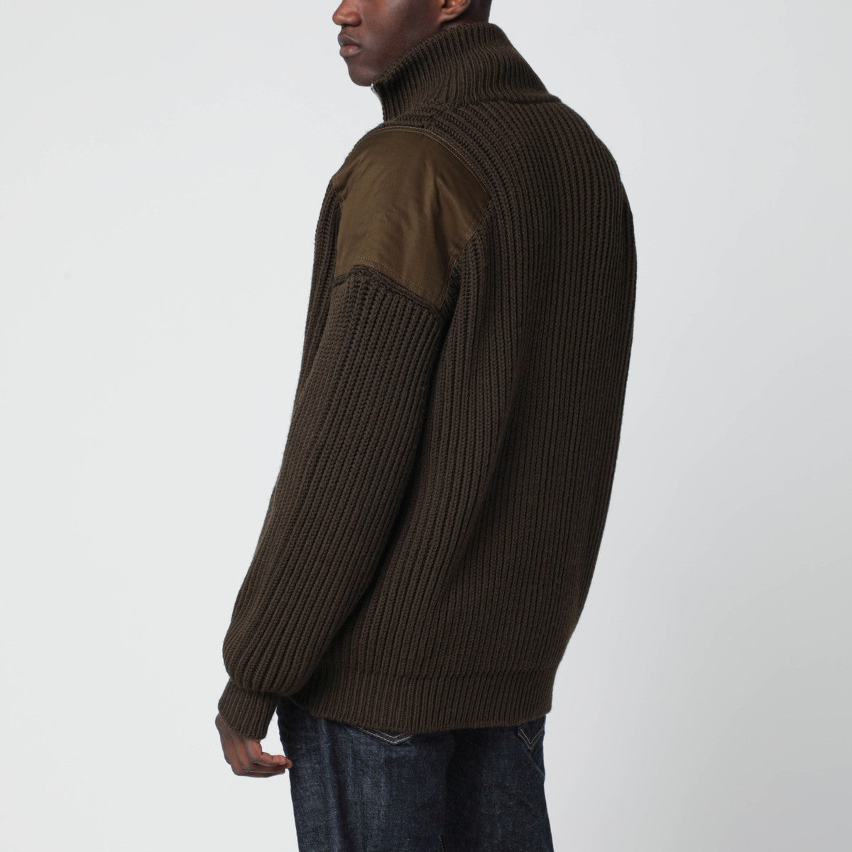 Magliano X D2 Military green wool zip-up cardigan Magliano X D2