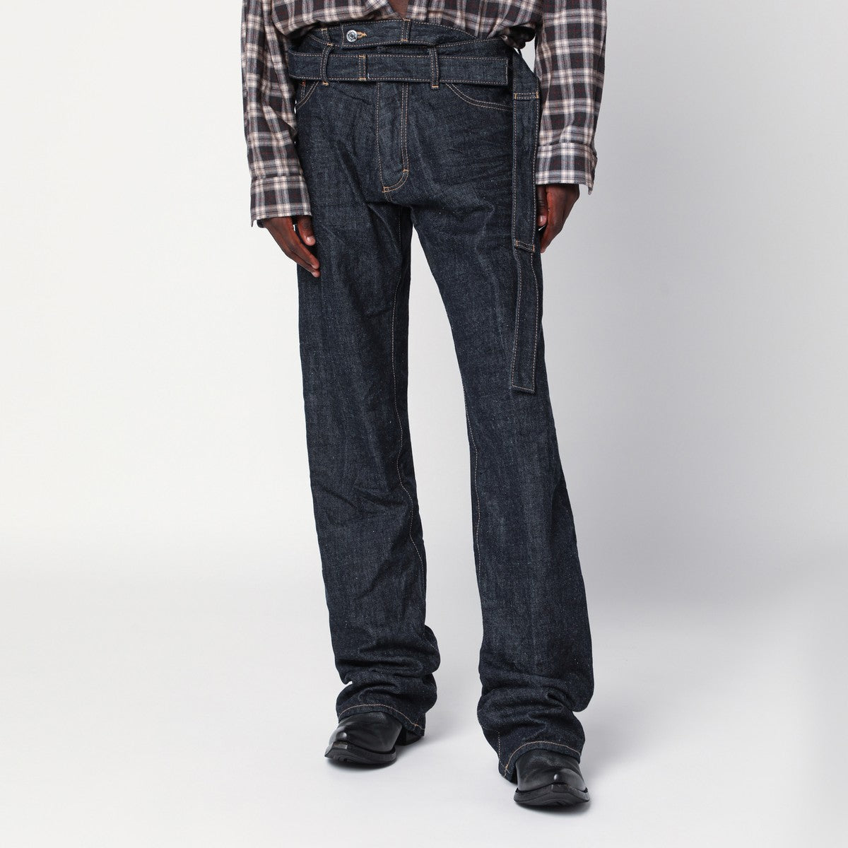 Magliano X D2 Dark navy blue jeans with belt Magliano X D2