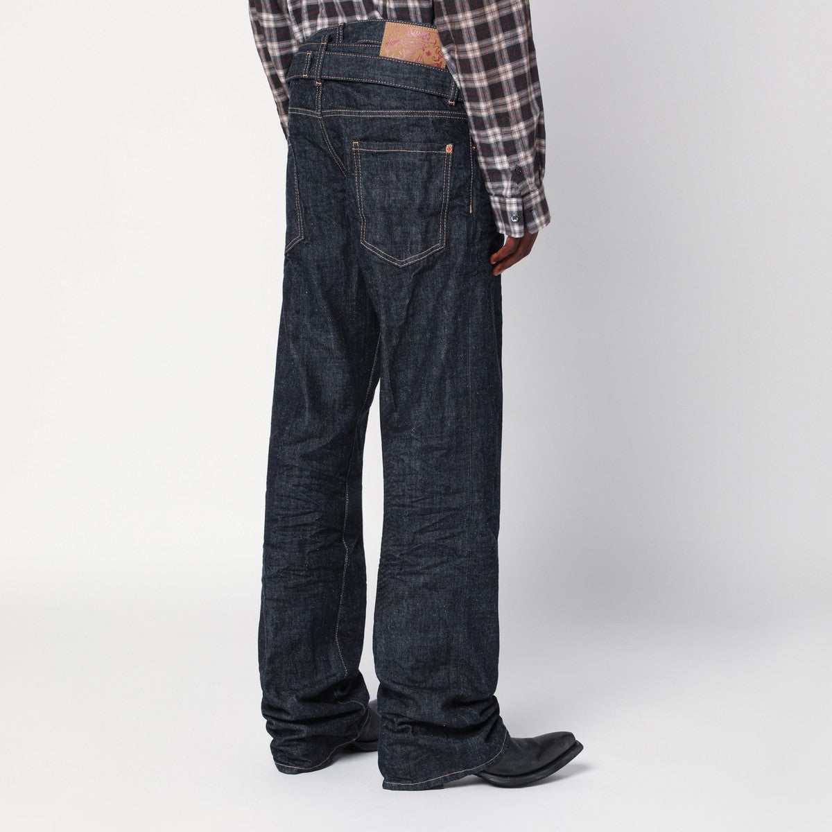 Magliano X D2 Dark navy blue jeans with belt Magliano X D2