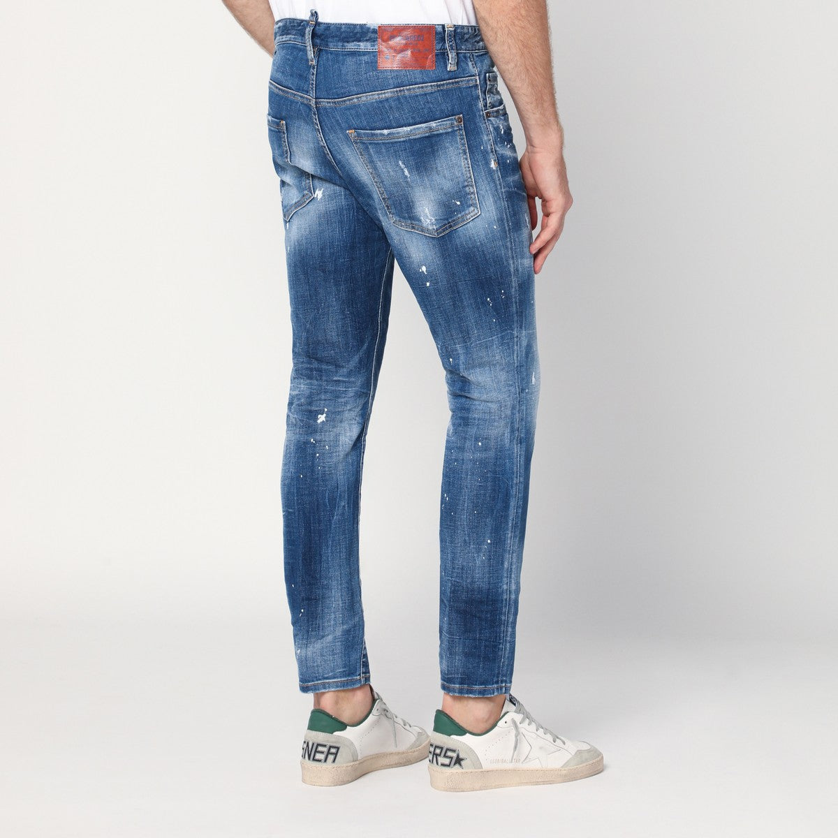 Magliano X D2 Faded blue jeans with rips and splashes Magliano X D2