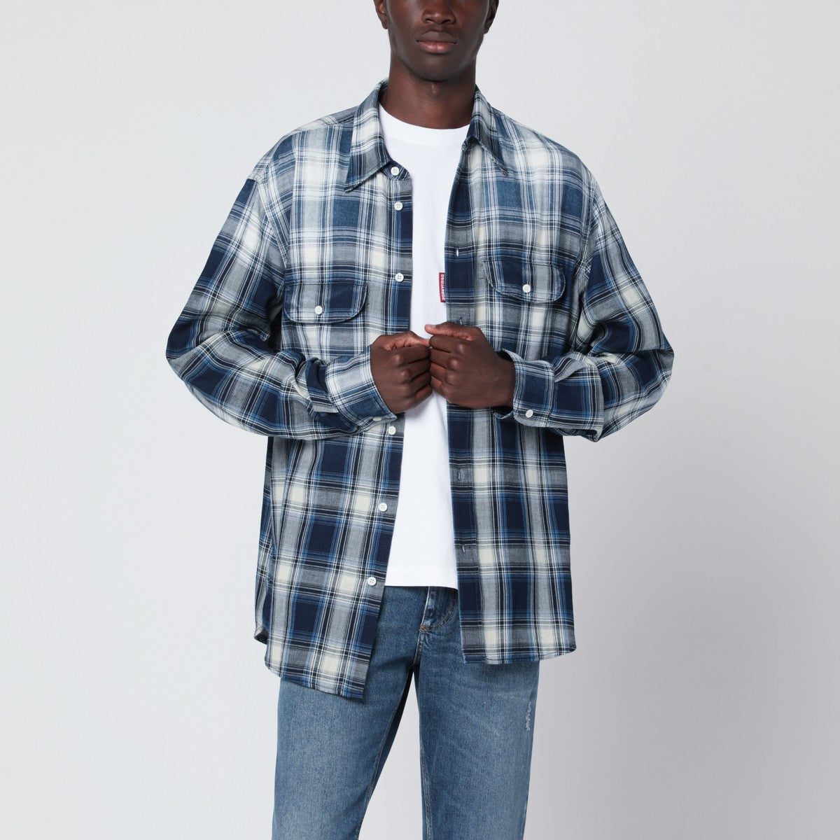 Dsquared2 Blue/white check patterned shirt Dsquared2