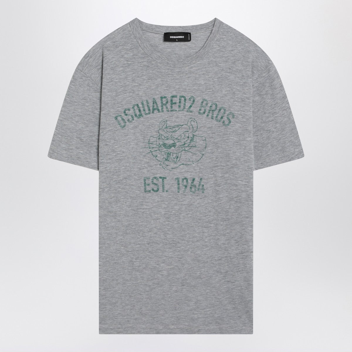 Dsquared2 Grey mélange T-shirt with logo print Dsquared2