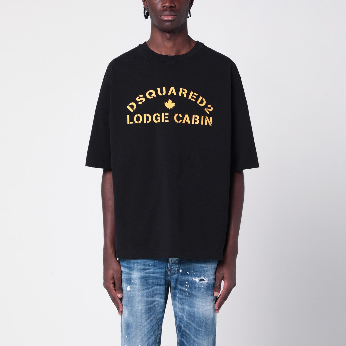Dsquared2 Black cotton T-shirt with logo Dsquared2