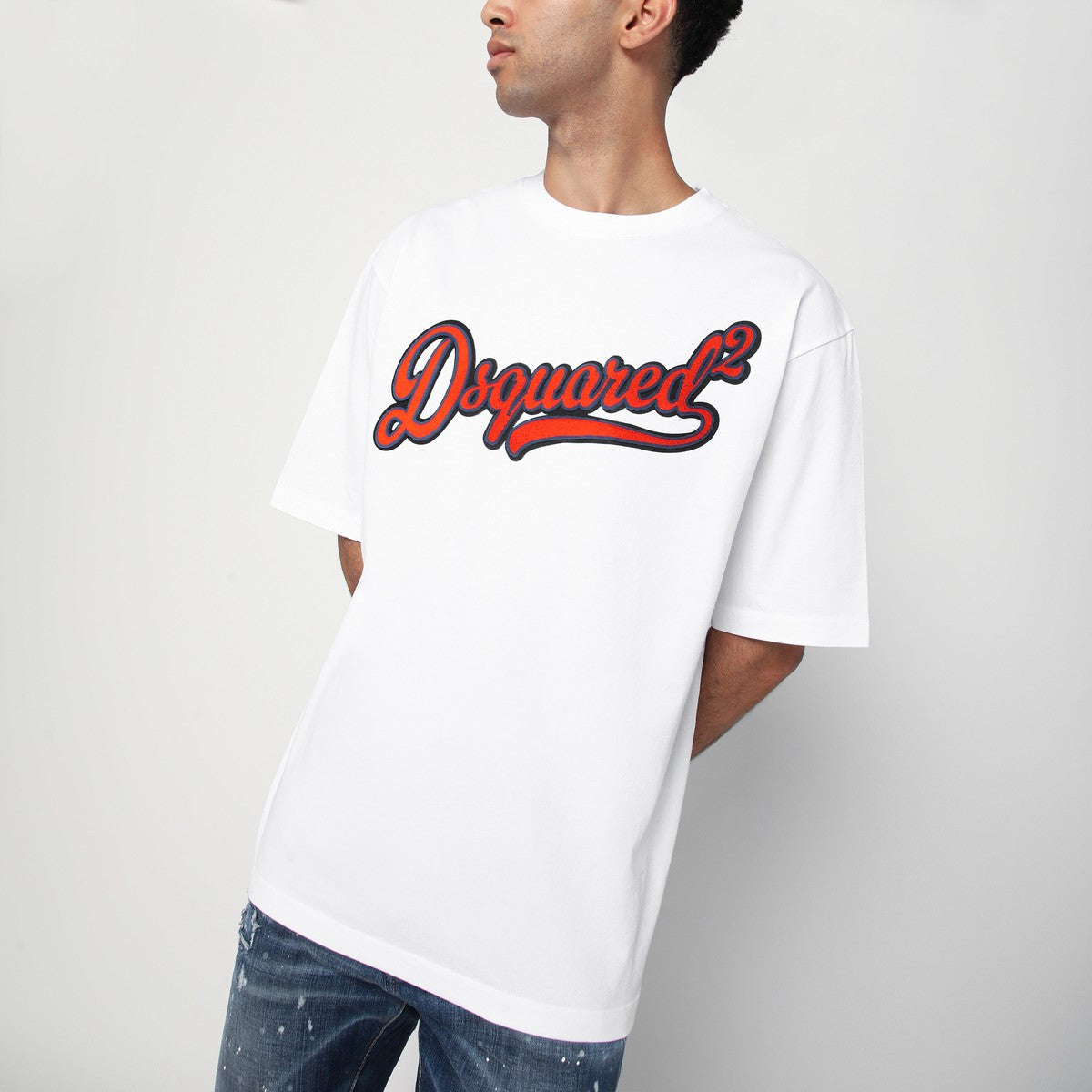 Dsquared2 White T-shirt with logo embroidery Dsquared2