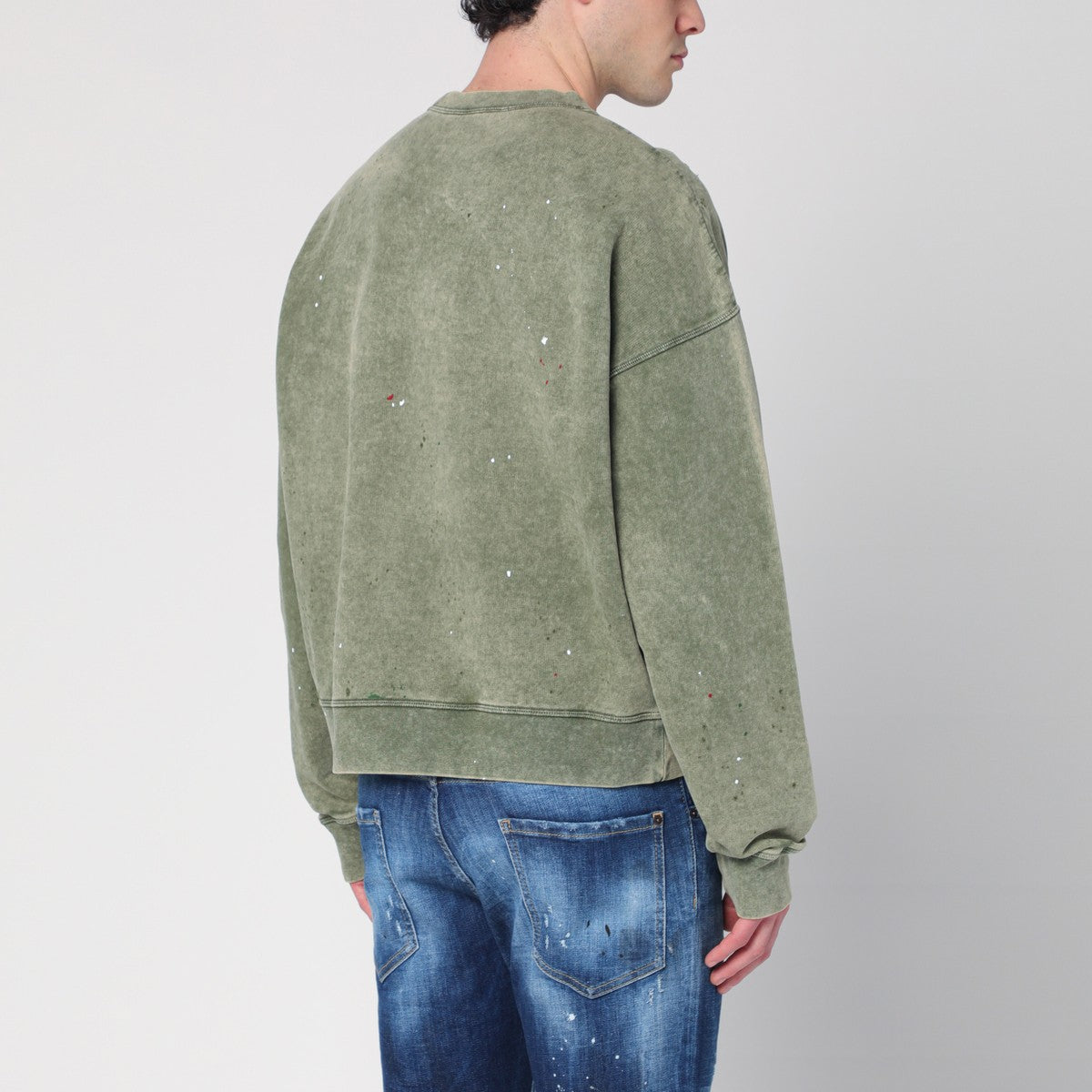 Dsquared2 Washed green sweatshirt with logo Dsquared2