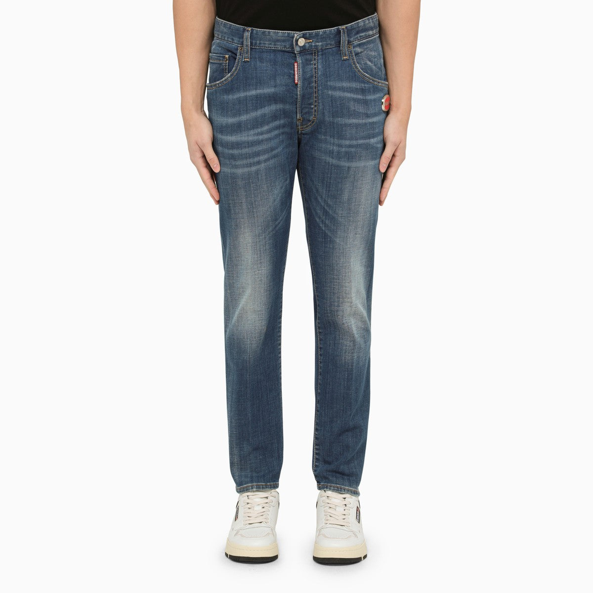 Dsquared2 Regular blue washed denim jeans Dsquared2