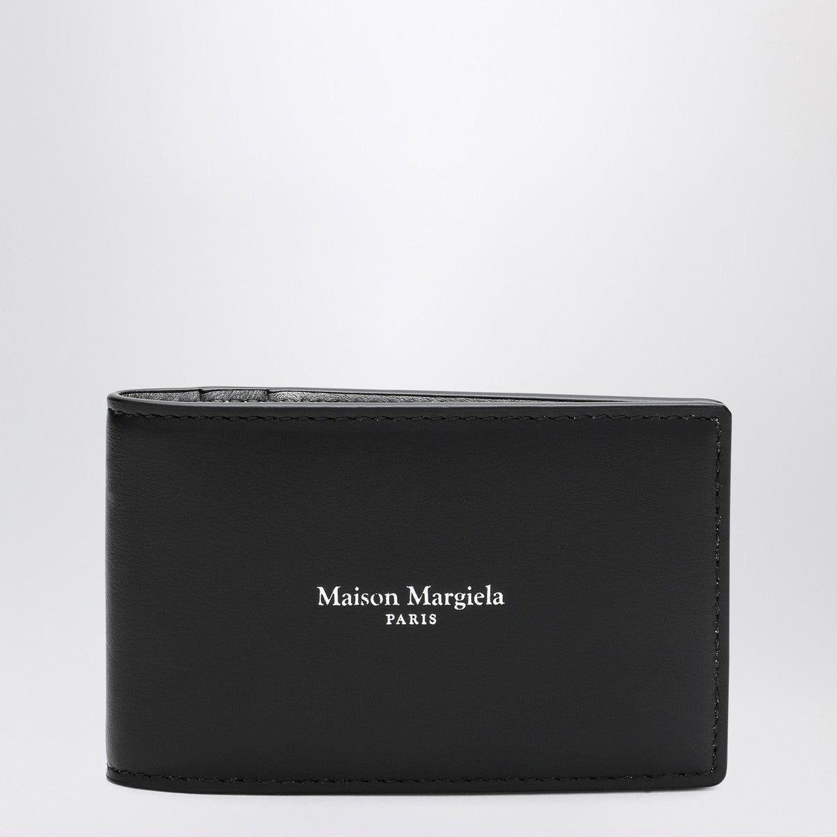 Maison Margiela Black button card holder with logo Maison Margiela