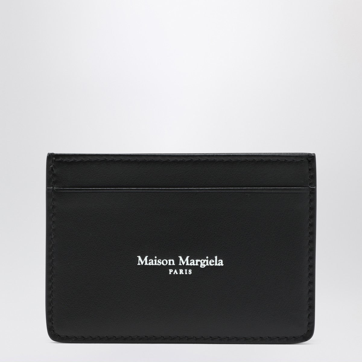 Maison Margiela Black leather cardholder with logo Maison Margiela
