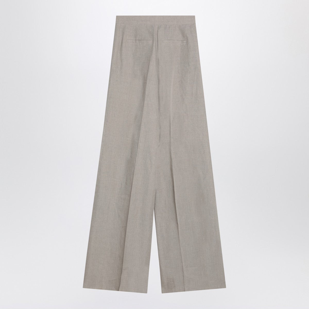 Max Mara Wide beige trousers in linen canvas Max Mara
