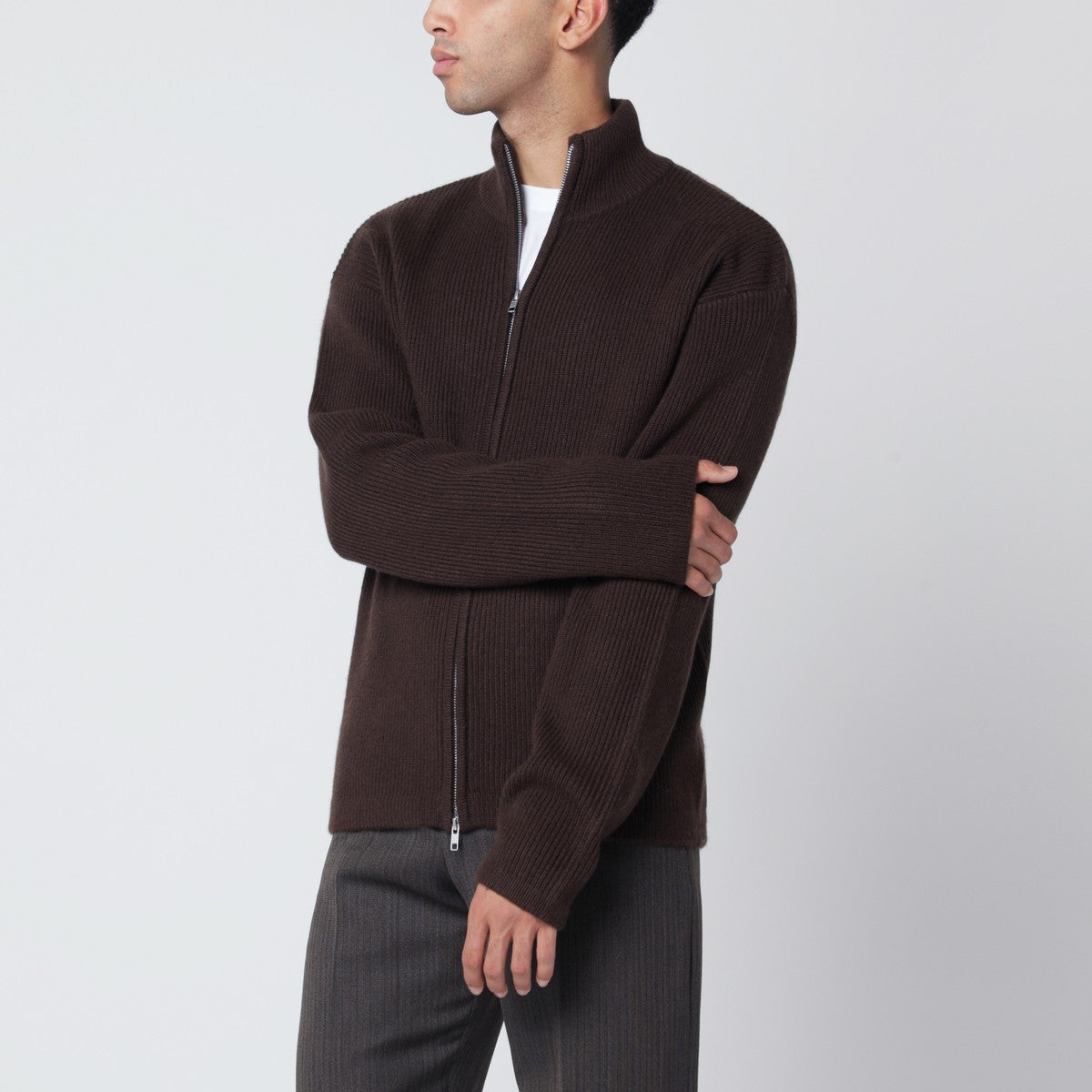 Soft Goat Brown wool and cashmere cardigan Soft Goat