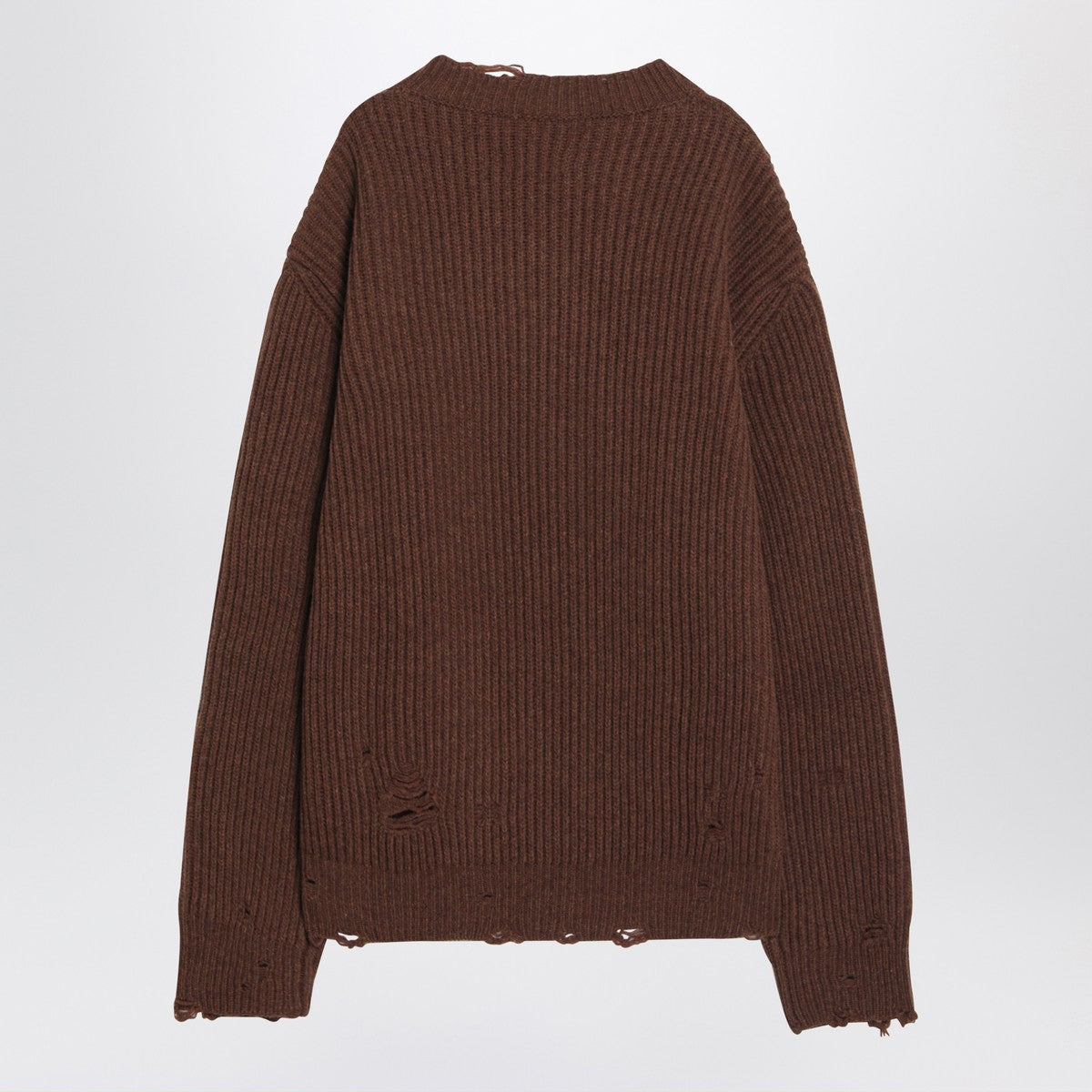 MM6 Maison Margiela Distressed brown wool-blend sweater MM6 Maison Margiela