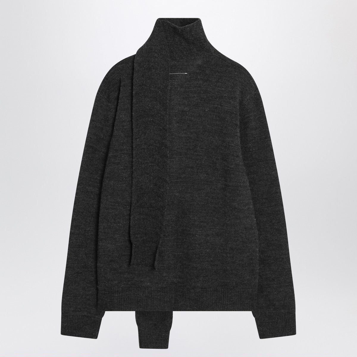 MM6 Maison Margiela Grey wool-blend cardigan with scarf MM6 Maison Margiela