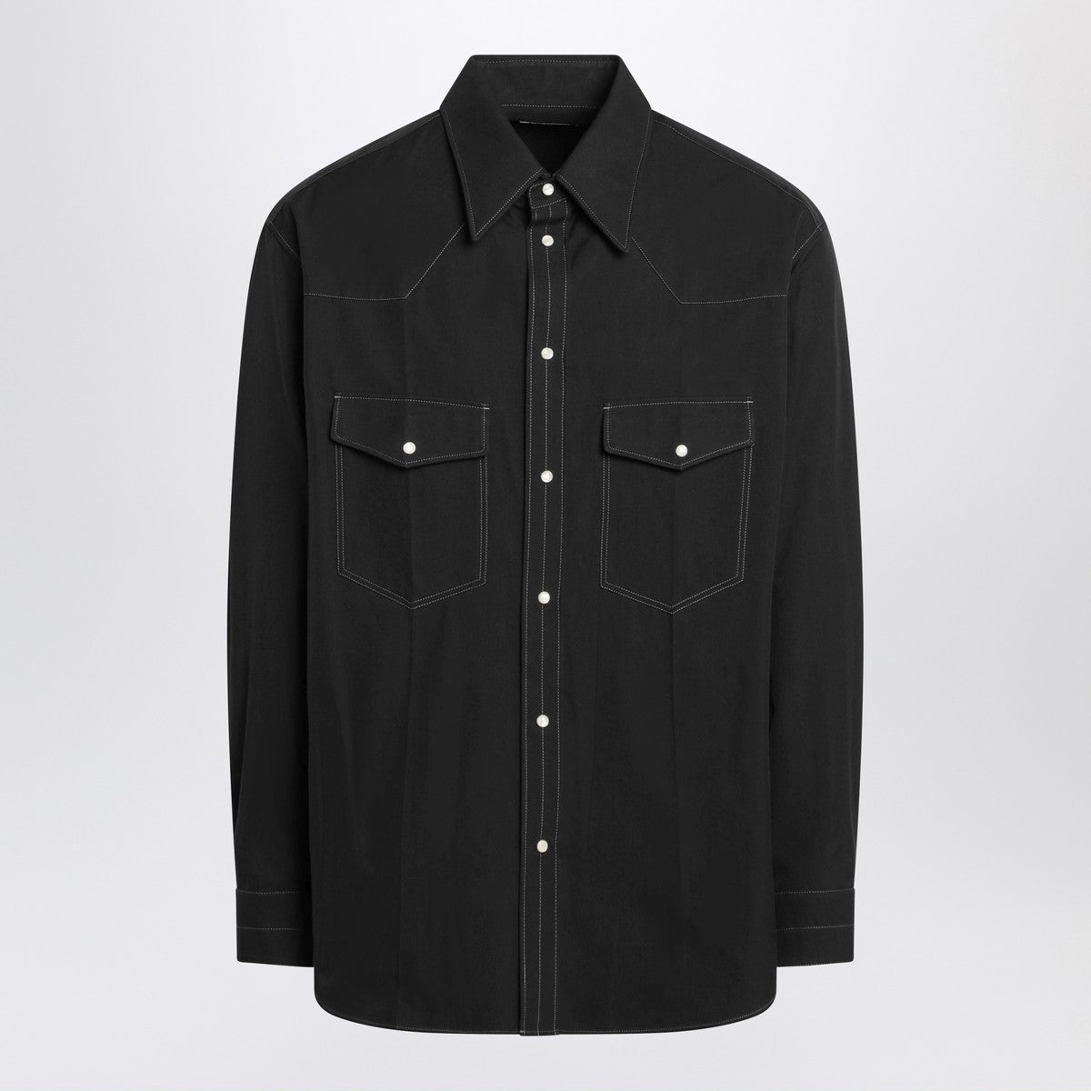 LEMAIRE Black Western cotton shirt Lemaire
