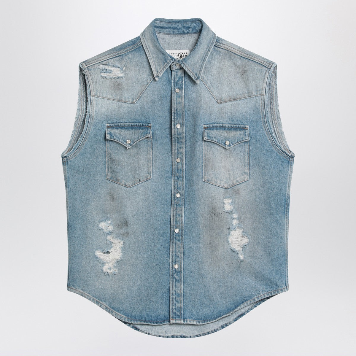 MM6 Maison Margiela Faded blue vest with rips MM6 Maison Margiela