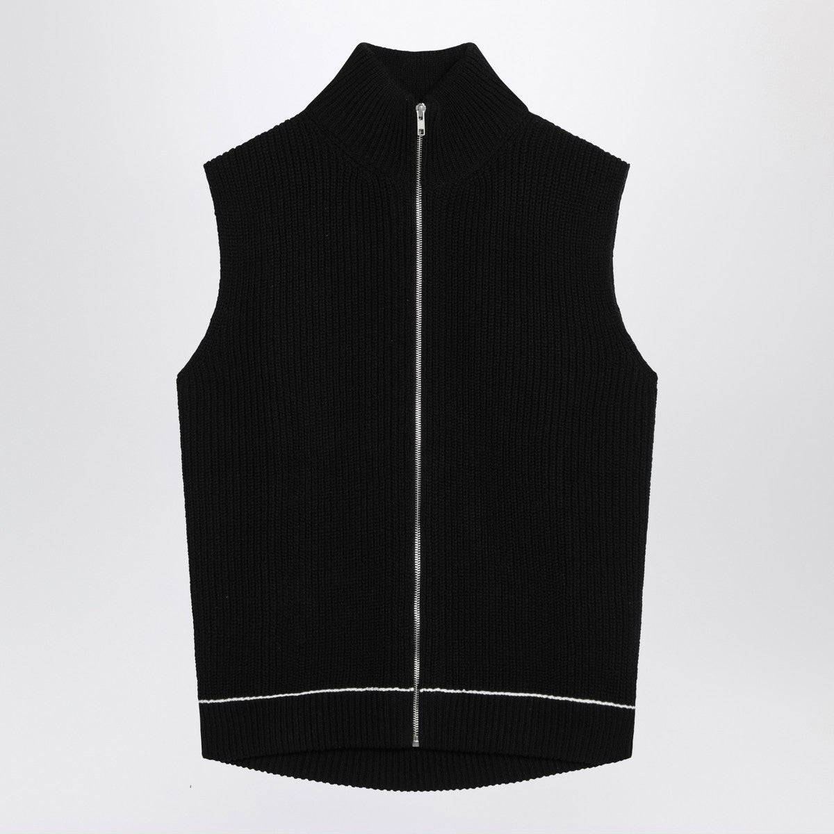 MM6 Maison Margiela Vest with zip black in cotton blend MM6 Maison Margiela