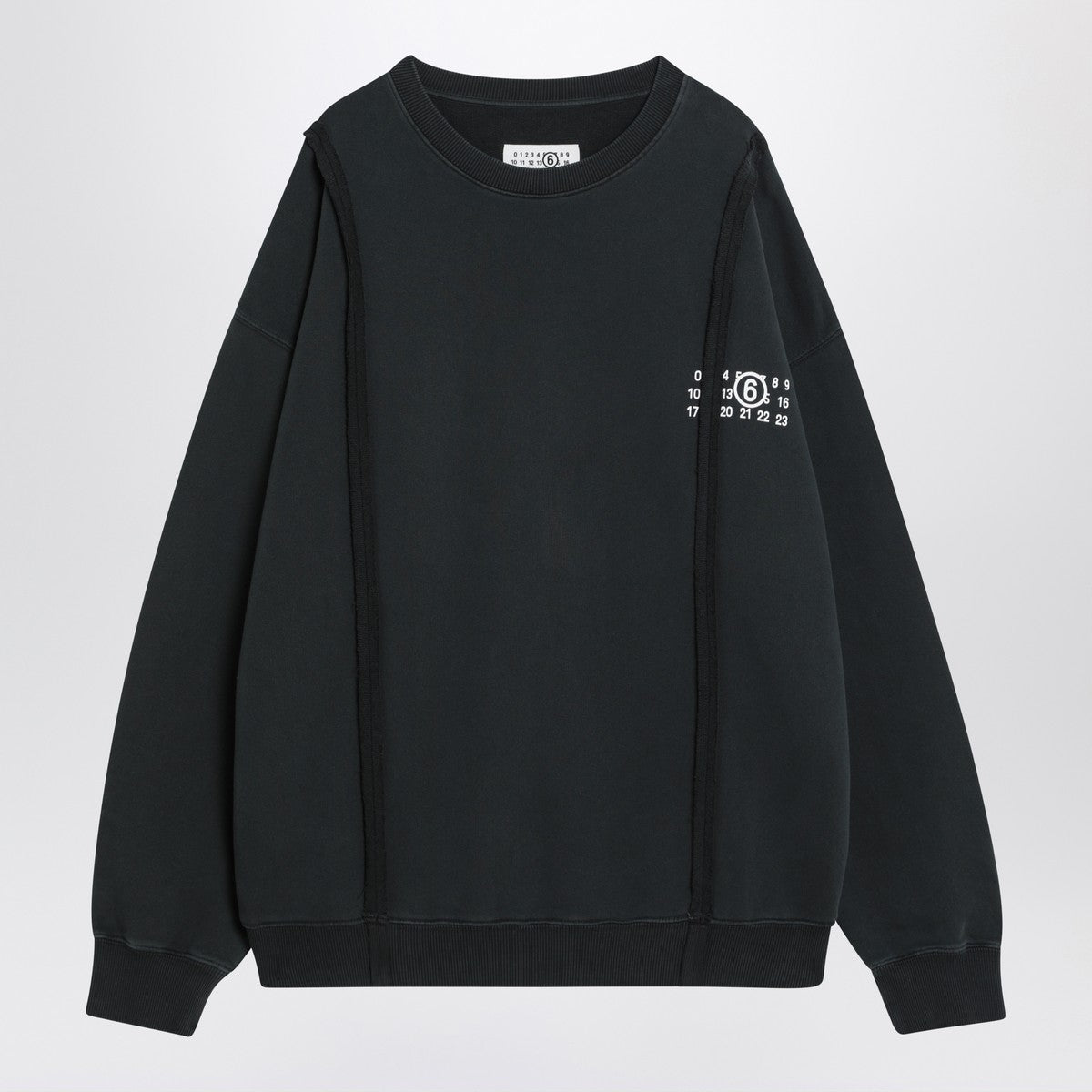 MM6 Maison Margiela Black sweatshirt with Numeric logo in cotton MM6 Maison Margiela