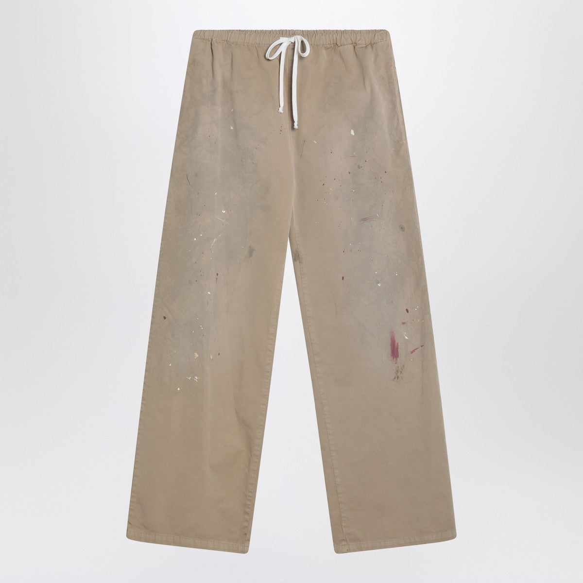 MM6 Maison Margiela Wide beige trousers with brushstrokes MM6 Maison Margiela