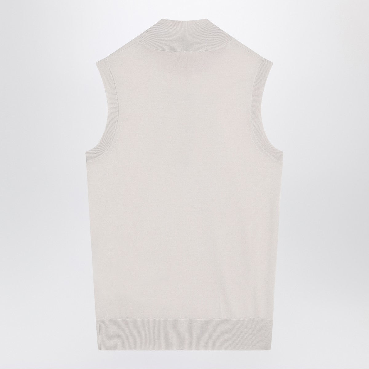 S Max Mara White turtleneck vest in wool S Max Mara