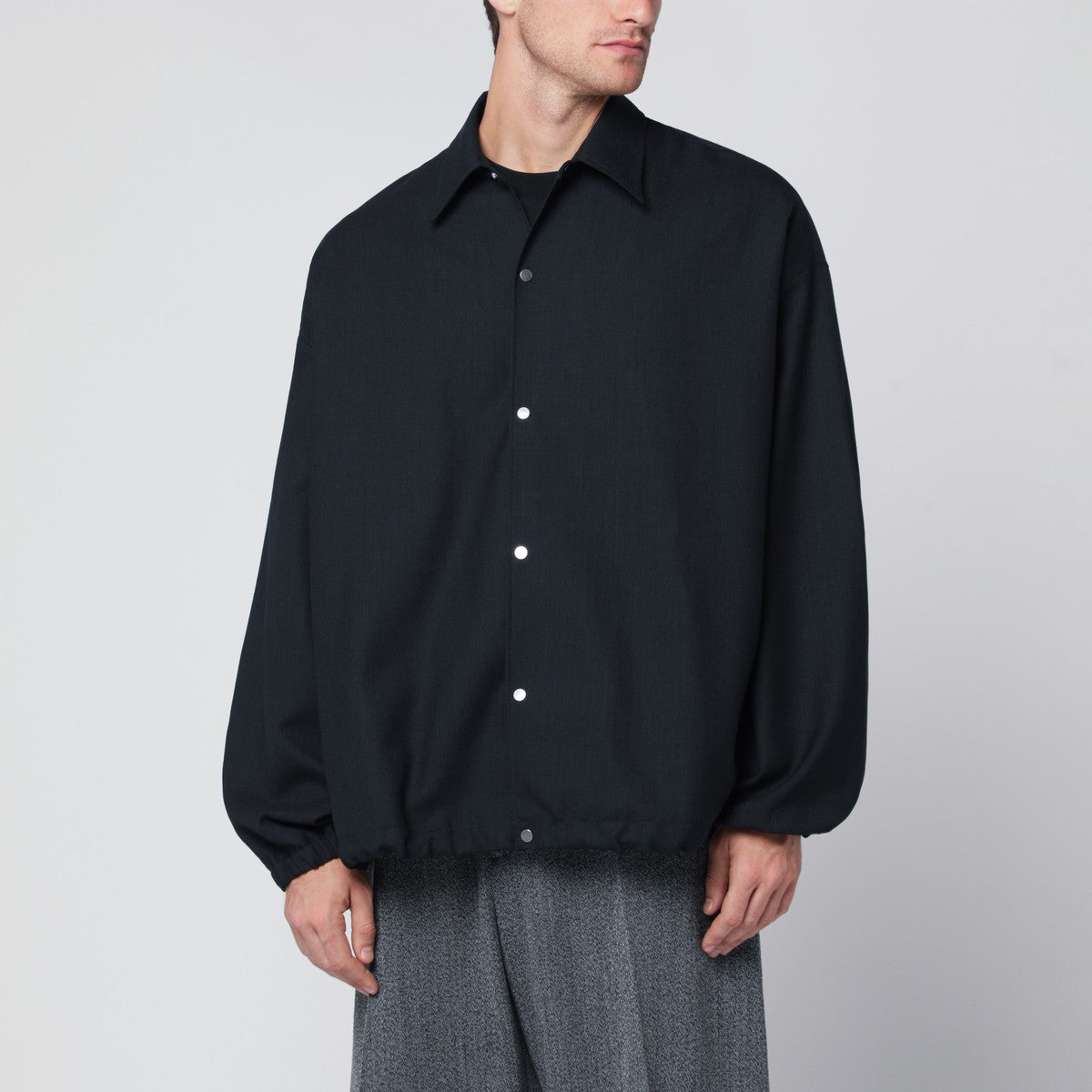 STUDIO NICHOLSON Navy blue wool shirt Studio Nicholson