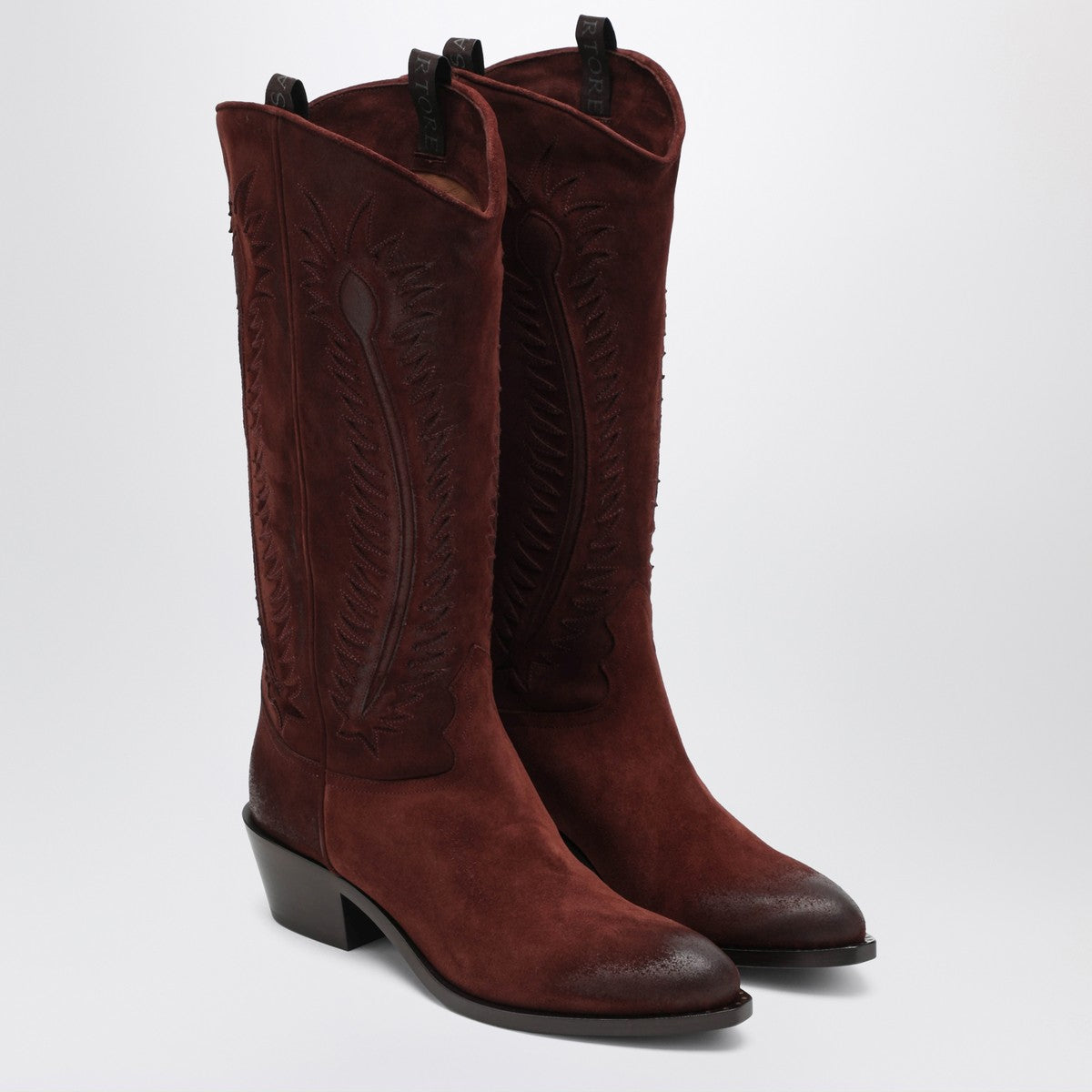 Sartore Brown suede Frida western boot Sartore