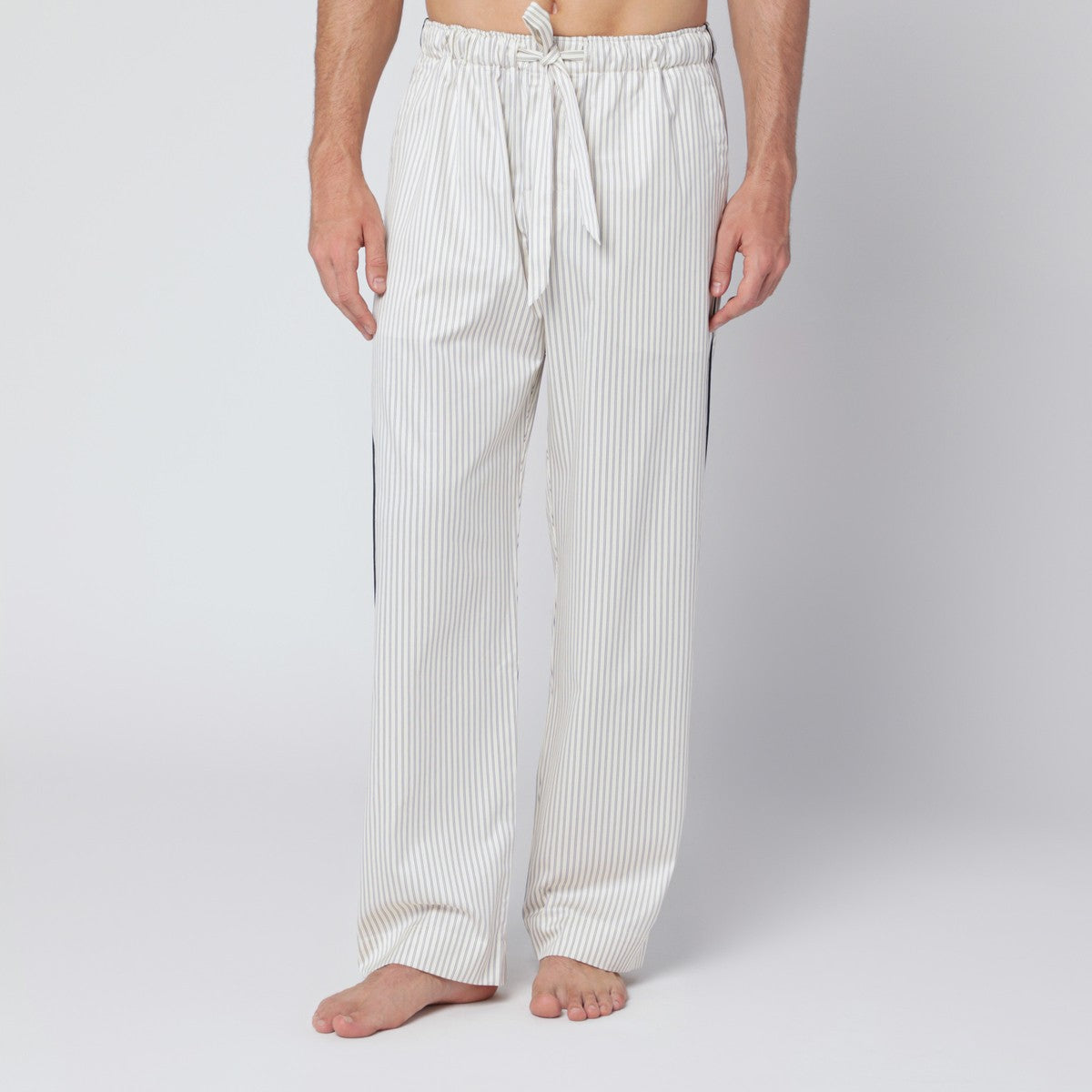 Tekla Brown and white striped pyjama trousers Tekla