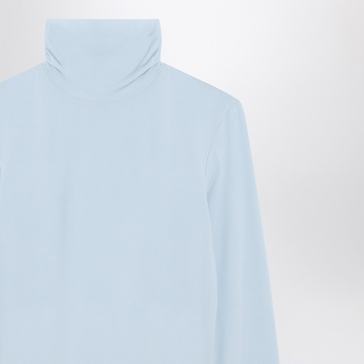 Sportmax Light blue jersey knit turtleneck sweater