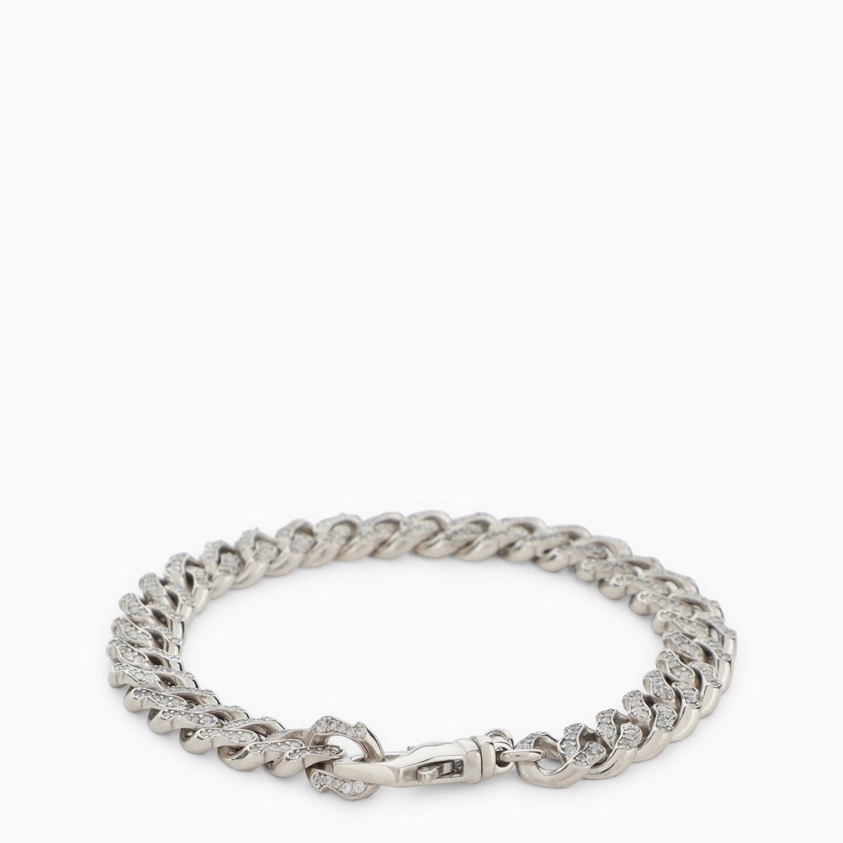 Emanuele Bicocchi Sterling silver 925 chain bracelet with small crystals Emanuele Bicocchi