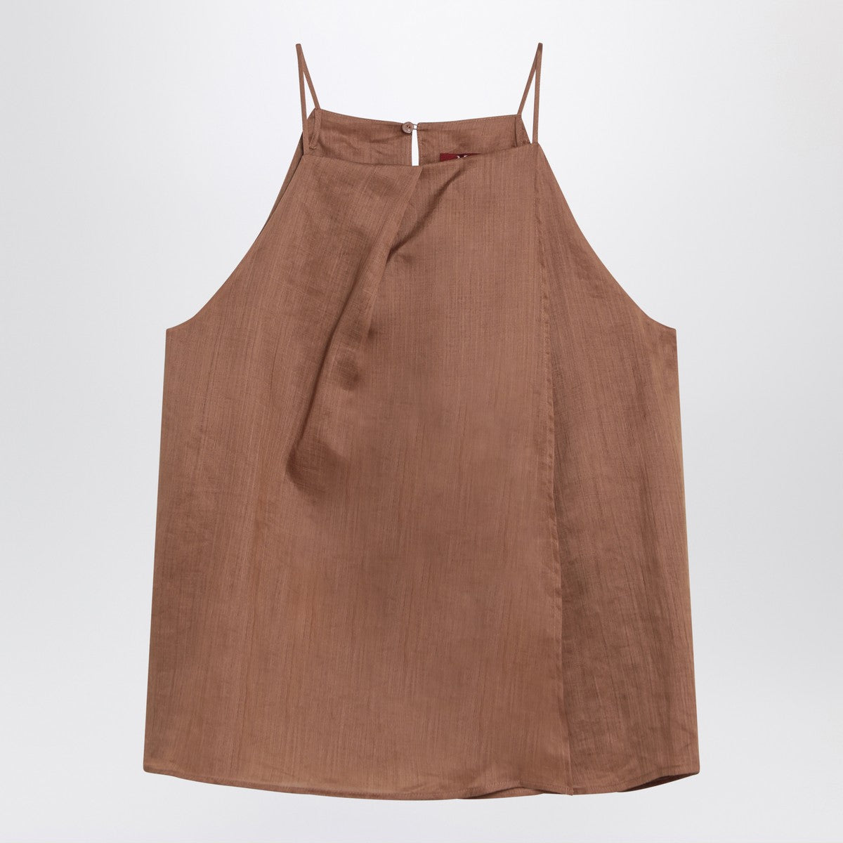 Max Mara Studio Tobacco-coloured ramie gauze top Max Mara Studio
