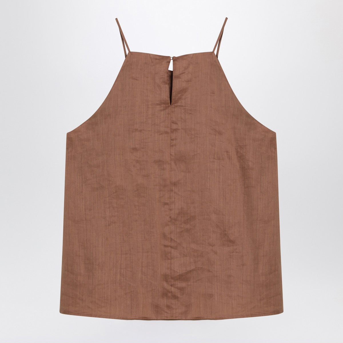 Max Mara Studio Tobacco-coloured ramie gauze top Max Mara Studio