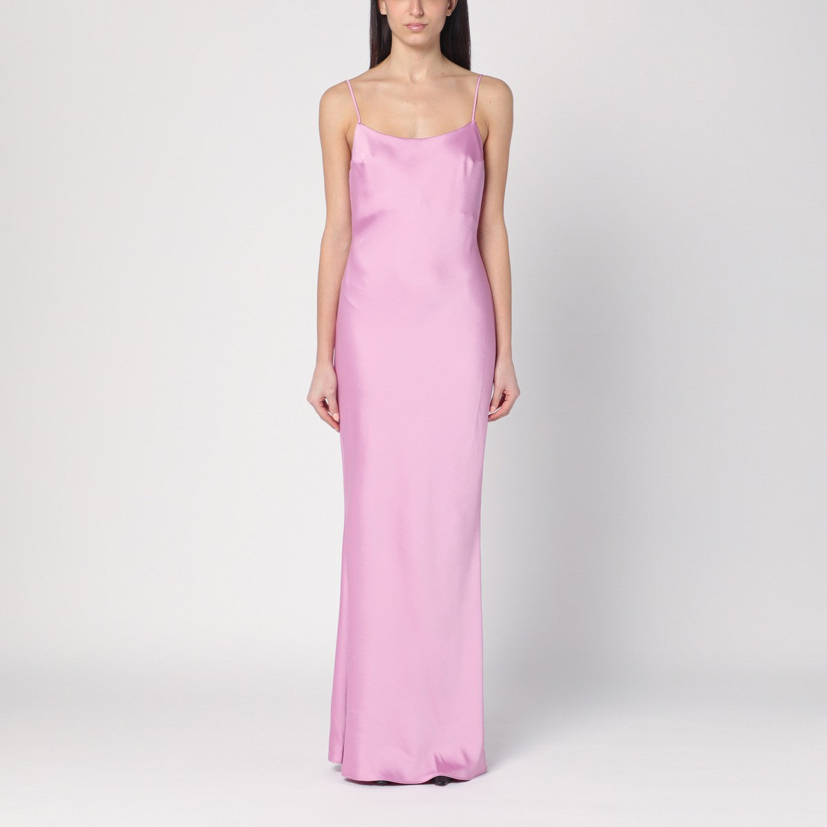 THE ANDAMANE Peony colour dress with back draping The Andamane