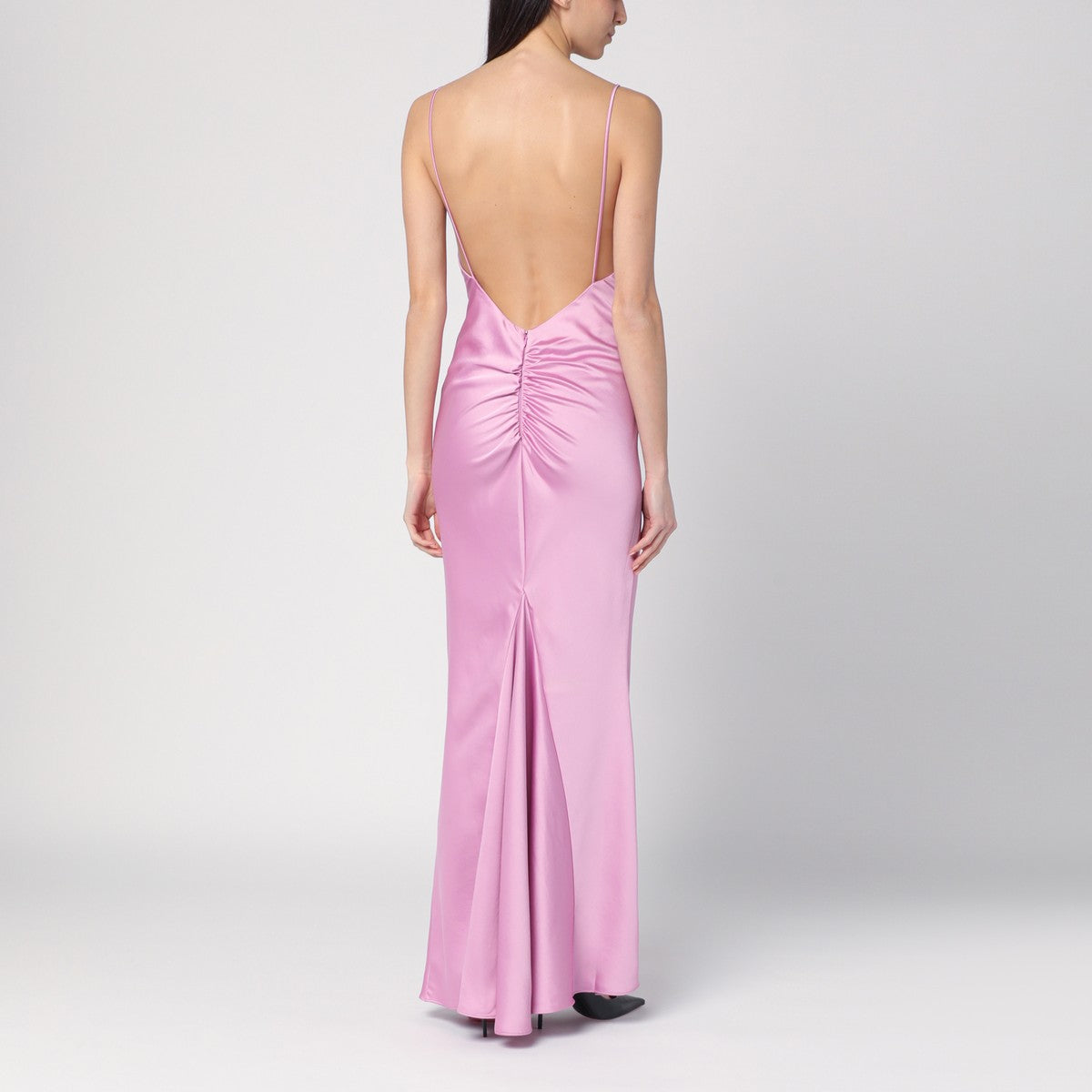 THE ANDAMANE Peony colour dress with back draping The Andamane