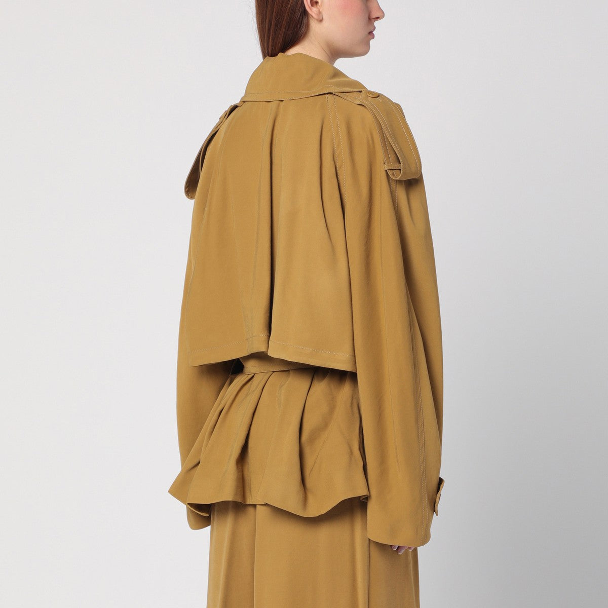 THE ANDAMANE Double-breasted overcoat in ochre yellow The Andamane