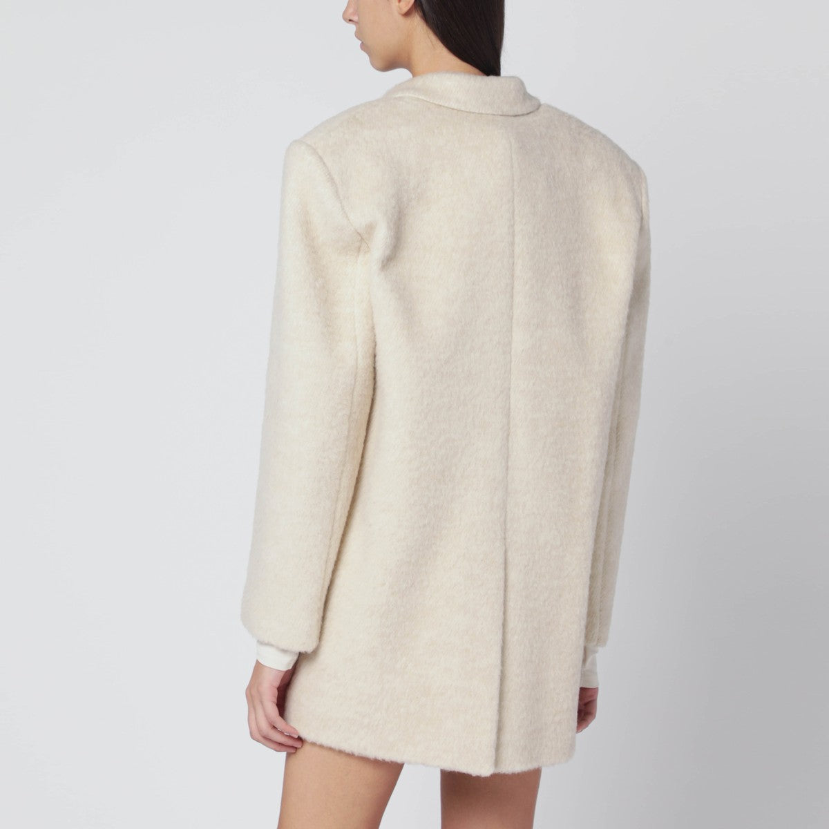 THE ANDAMANE Oversized ivory jacket in wool blend The Andamane