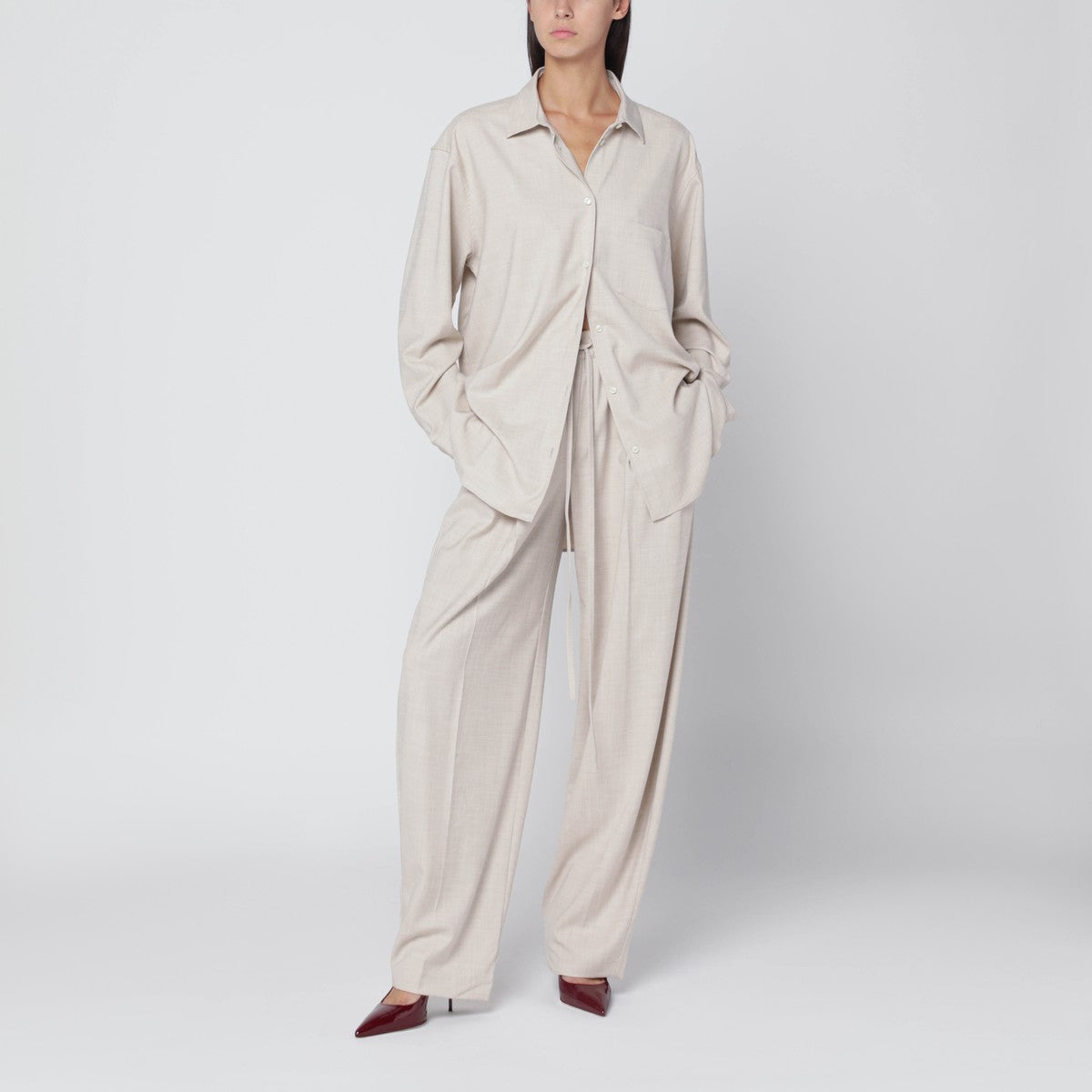 THE ANDAMANE Ivory Wendela oversized suit The Andamane