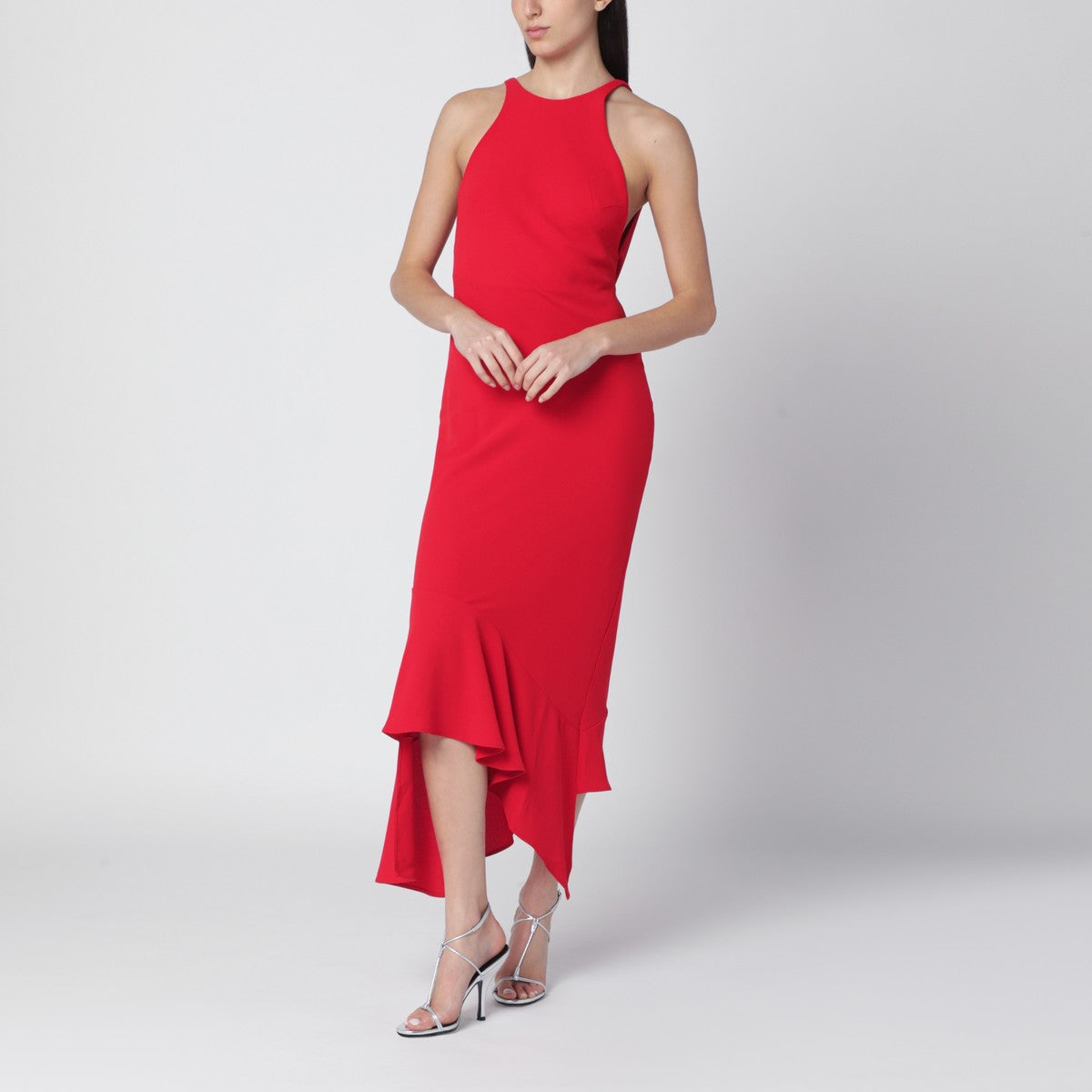 The Andamane Red Carmen open-back dress The Andamane
