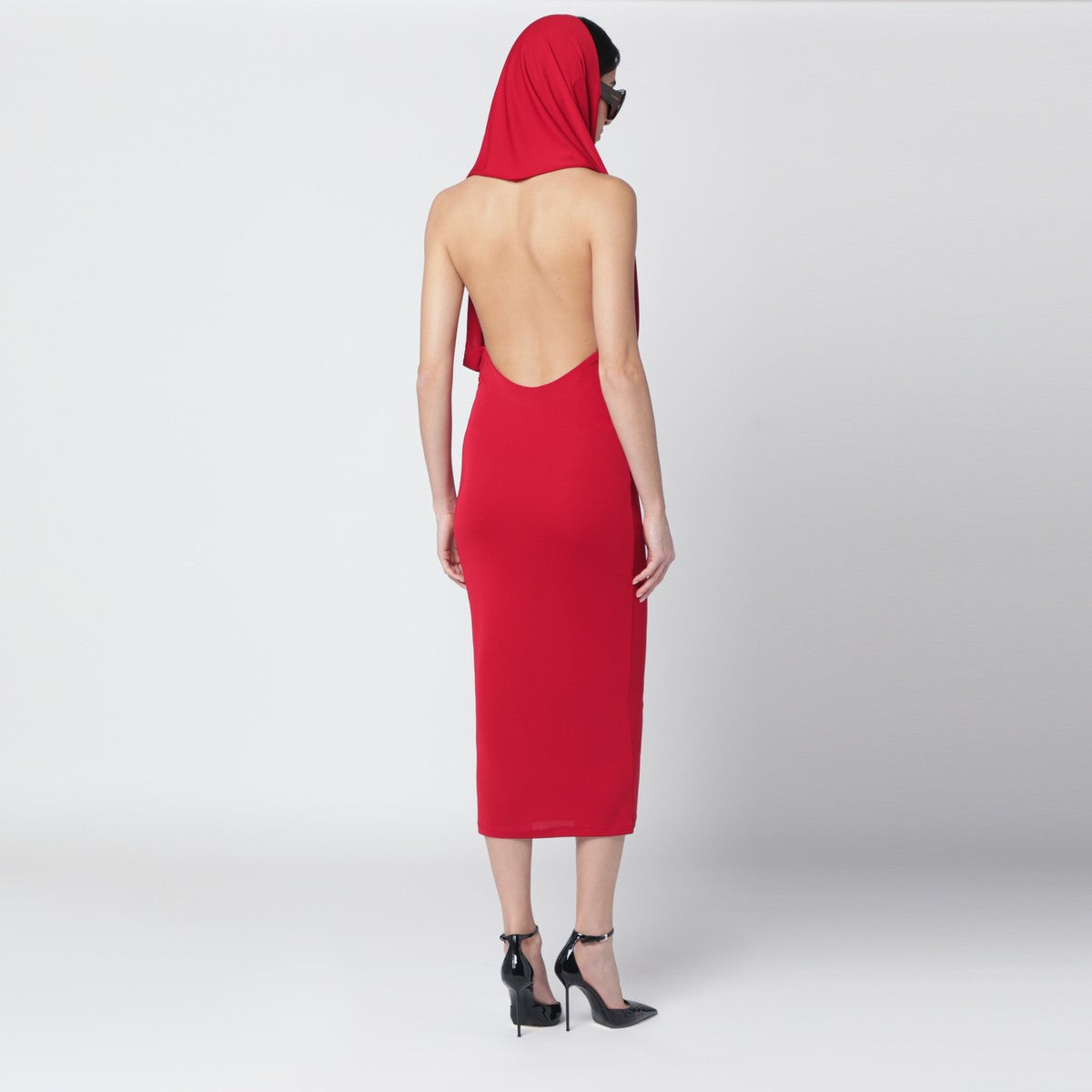 The Andamane Red Annie hooded midi dress The Andamane